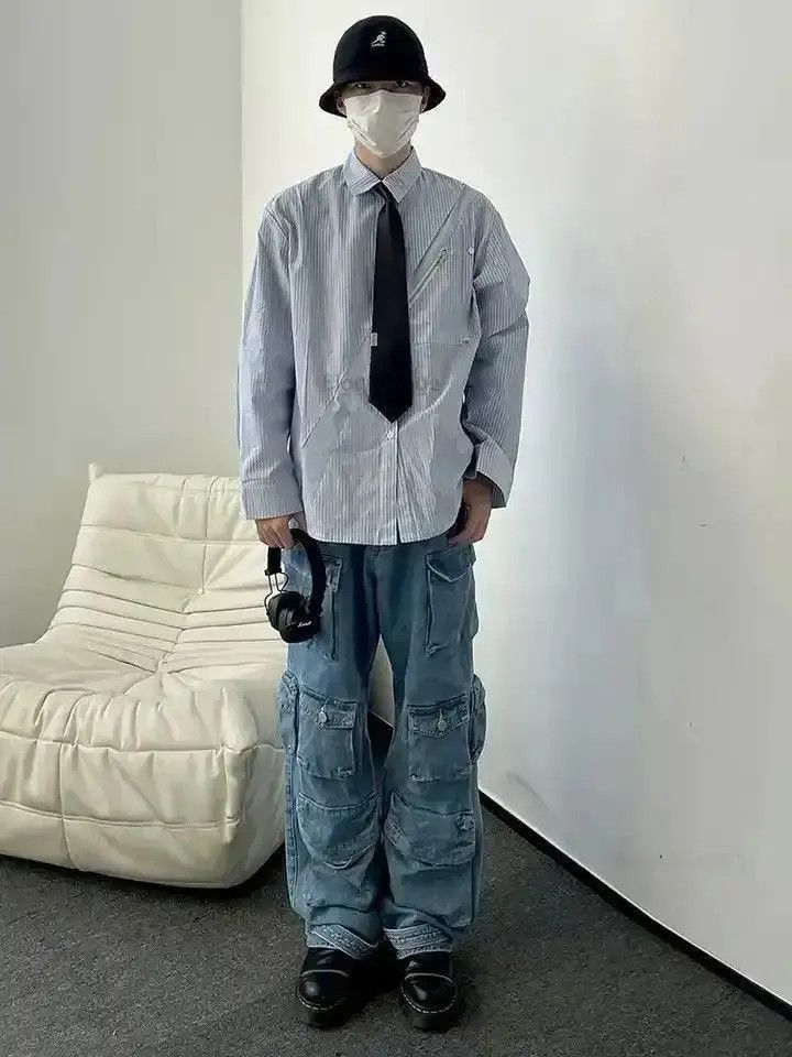 Japanese Brand Y2K Style Multi-pocket Tooling Cargo Jeans Size US 32 / EU 48 - 5 Thumbnail
