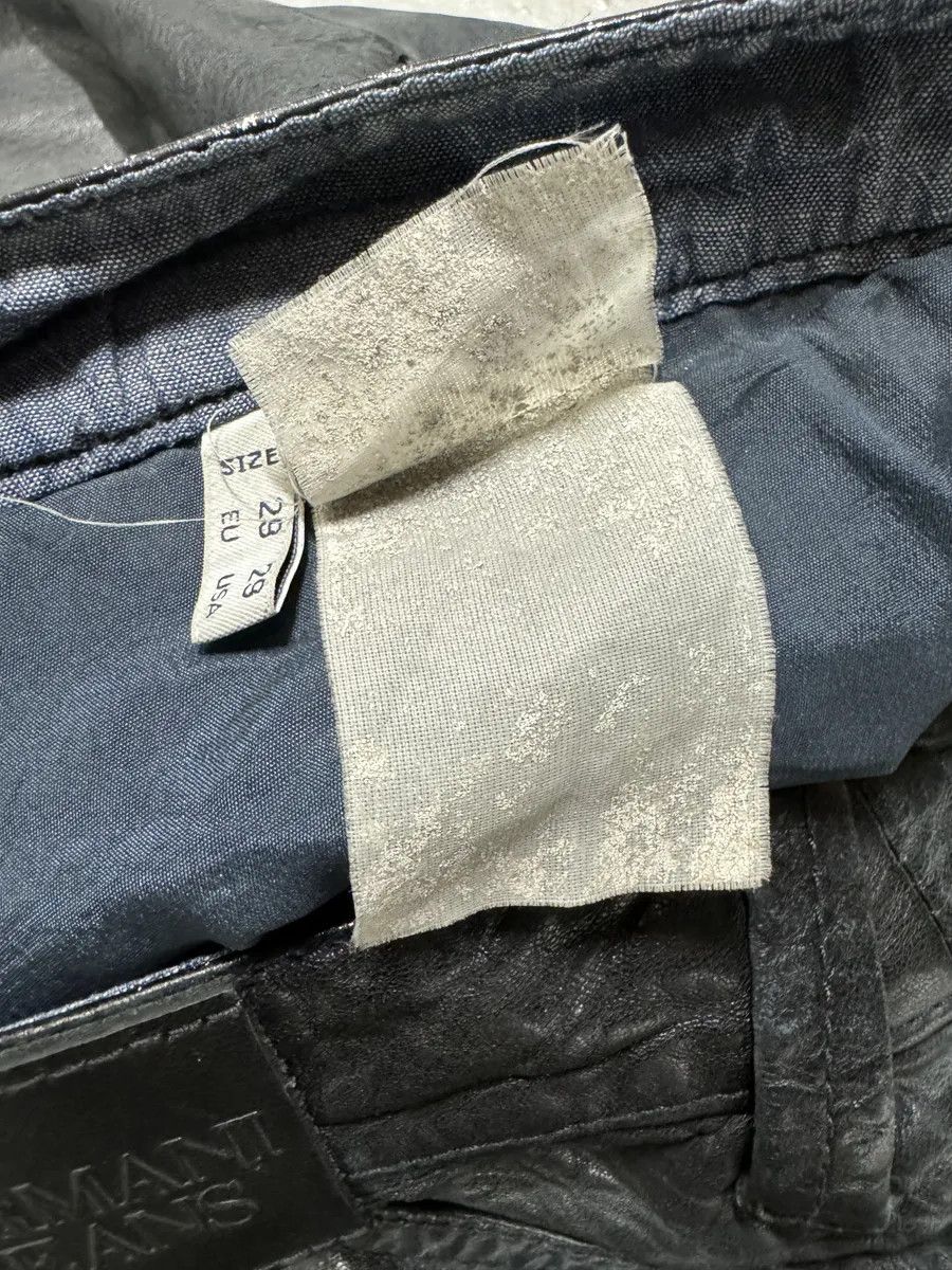 Armani × Designer × Vintage 2000s Armani Navy Lamb Leather Slim Pants Size US 30 / EU 46 - 9 Thumbnail
