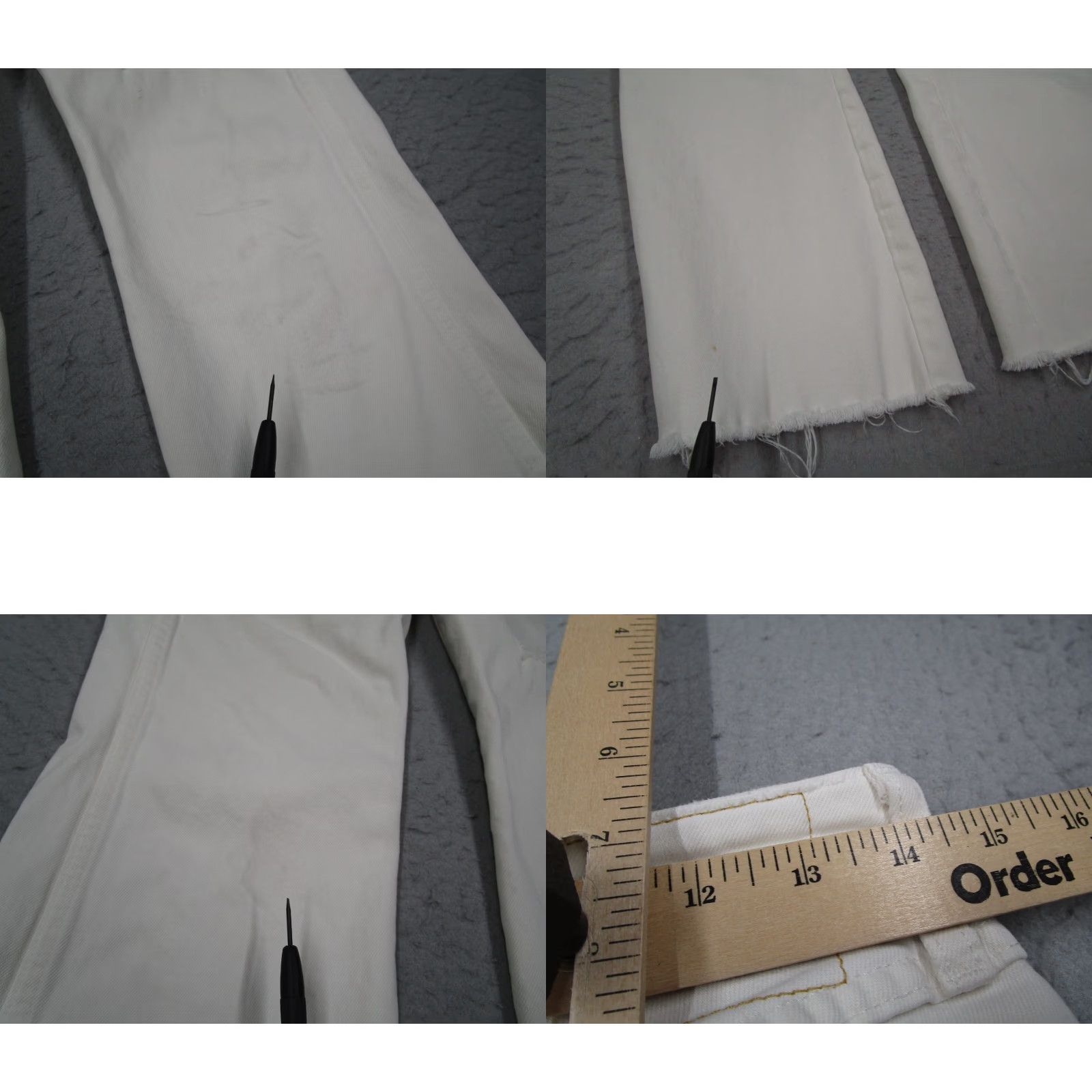 AMO AMO Jeans Womens 27 White KICK Crop Sea Salt Distressed Ankle Denim 27x23 Size 27" / US 4 / IT 40 - 8 Thumbnail