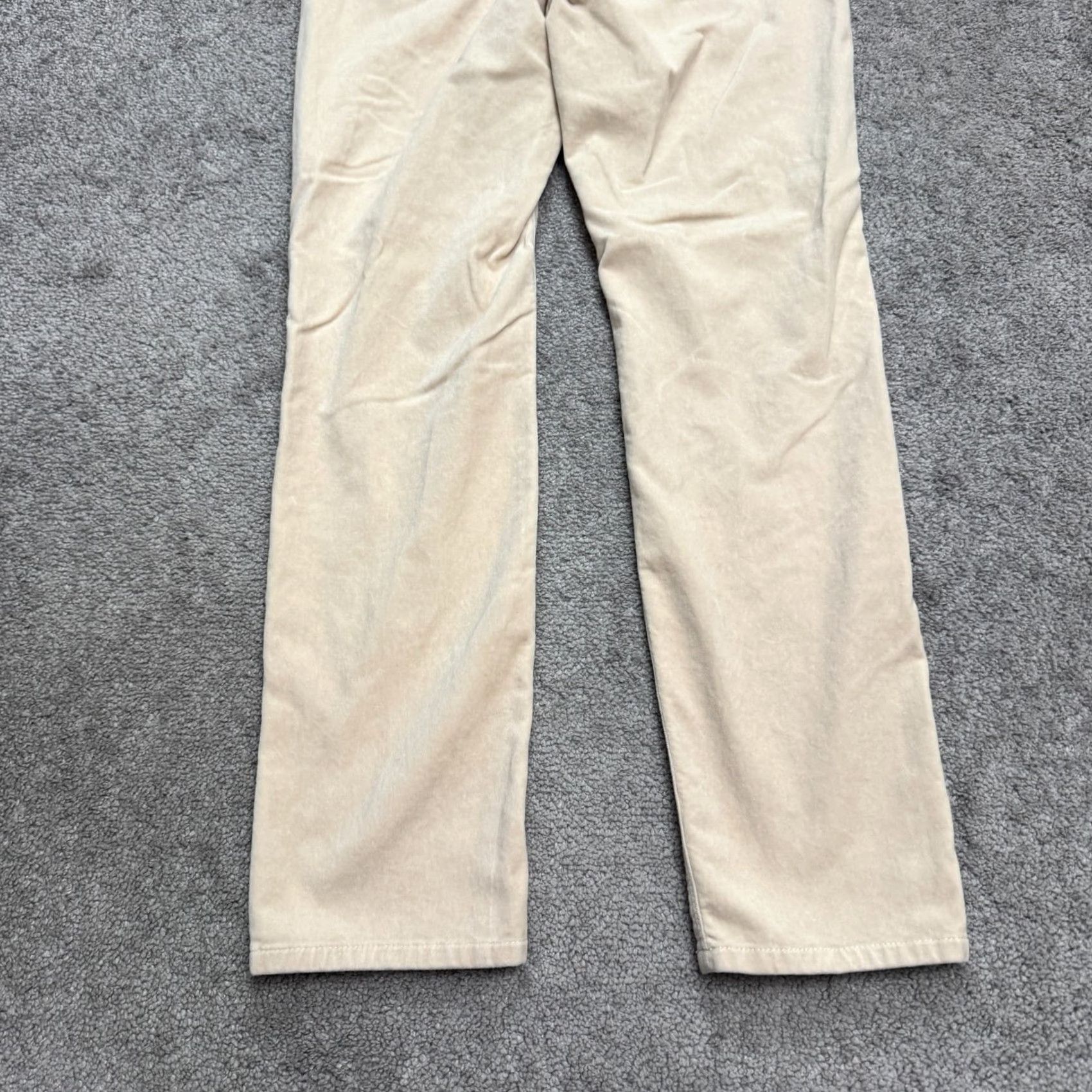 J. Jill J. Jill Beige Velvet Straight Leg Trouser Pants Womens 6 Mid Rise Cotton Stretch Size 28" / US 6 / IT 42 - 6 Thumbnail