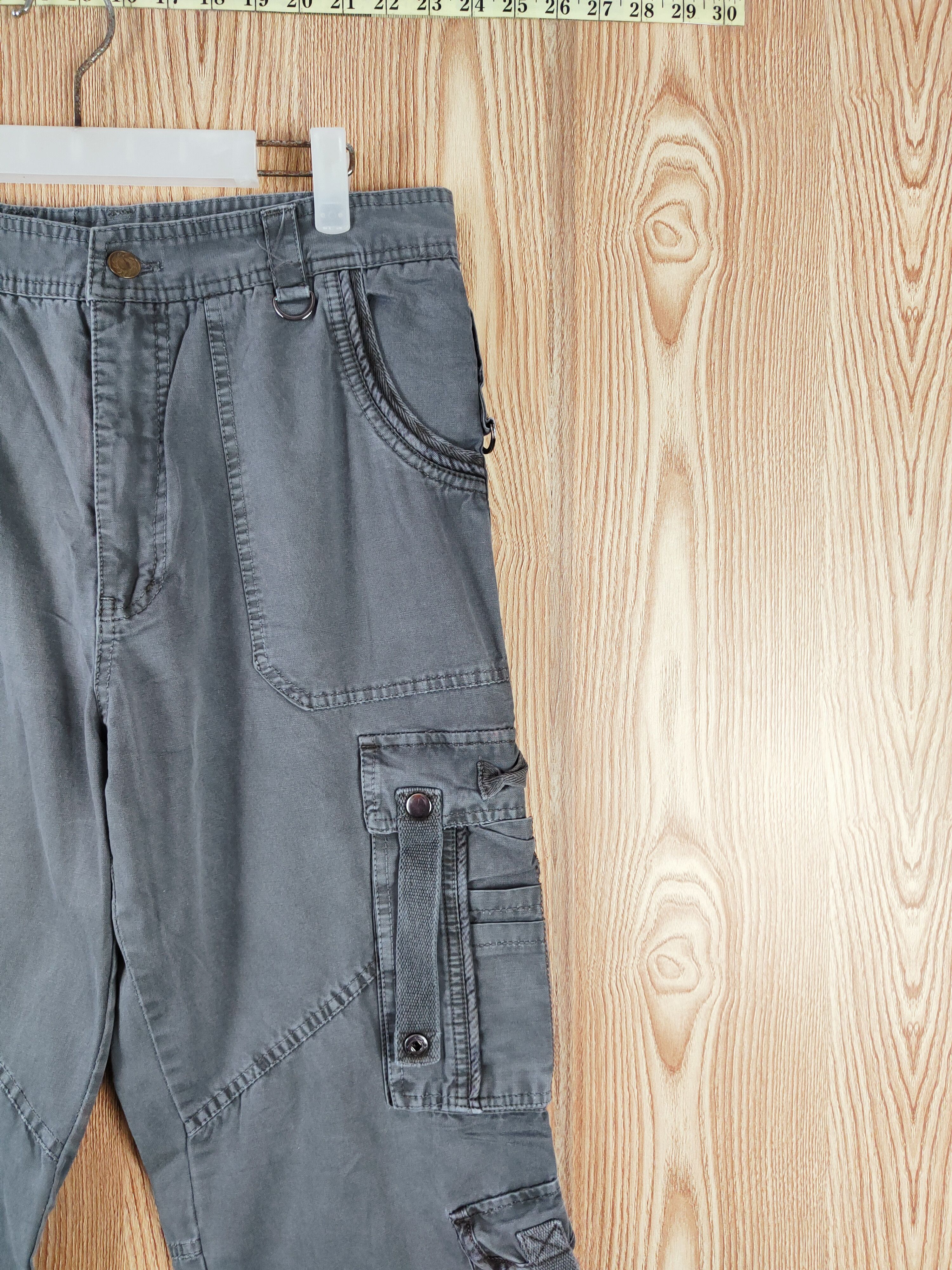 Japanese Brand Blue Keys Dark Gray Multipocket Tactical Cargo Pants #W515 Size US 32 / EU 48 - 6 Thumbnail