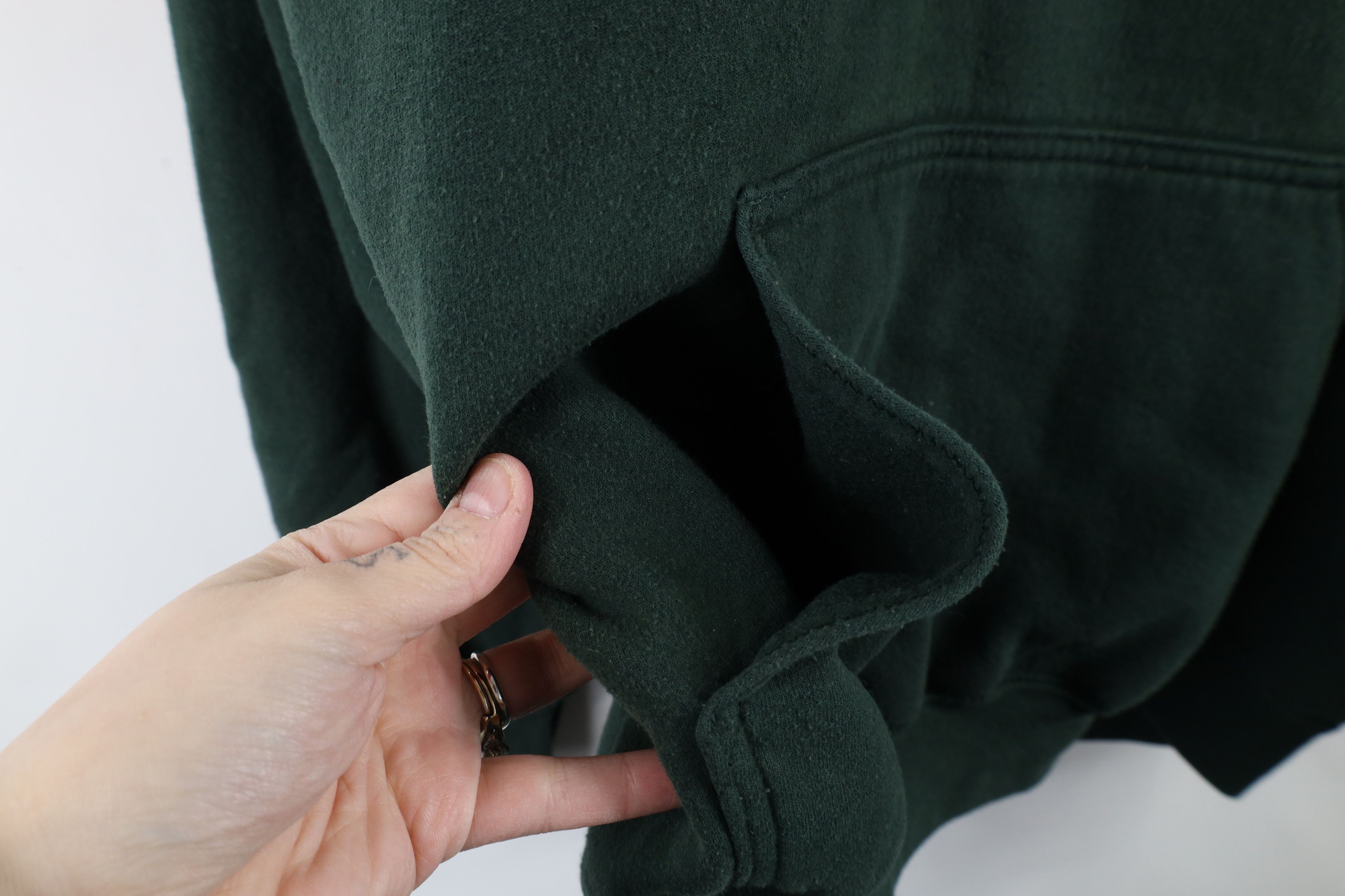 Vintage Vintage 90s Streetwear Blank Heavy Hoodie Sweatshirt Green Size US XXL / EU 58 / 5 - 7 Thumbnail