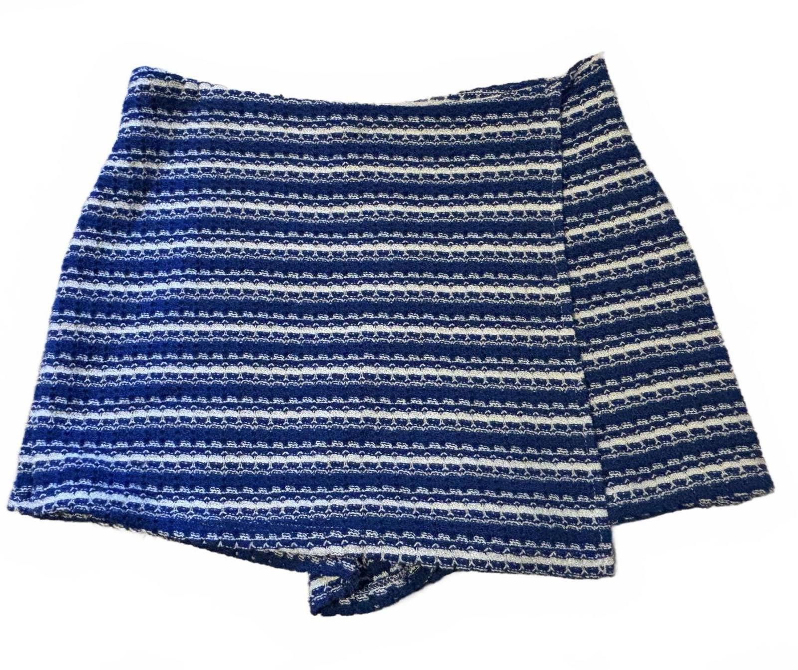 Zara Zara Knit Blue and White Striped Women's Skort Sz M Size 32" / US 10 / IT 46 - 1 Thumbnail