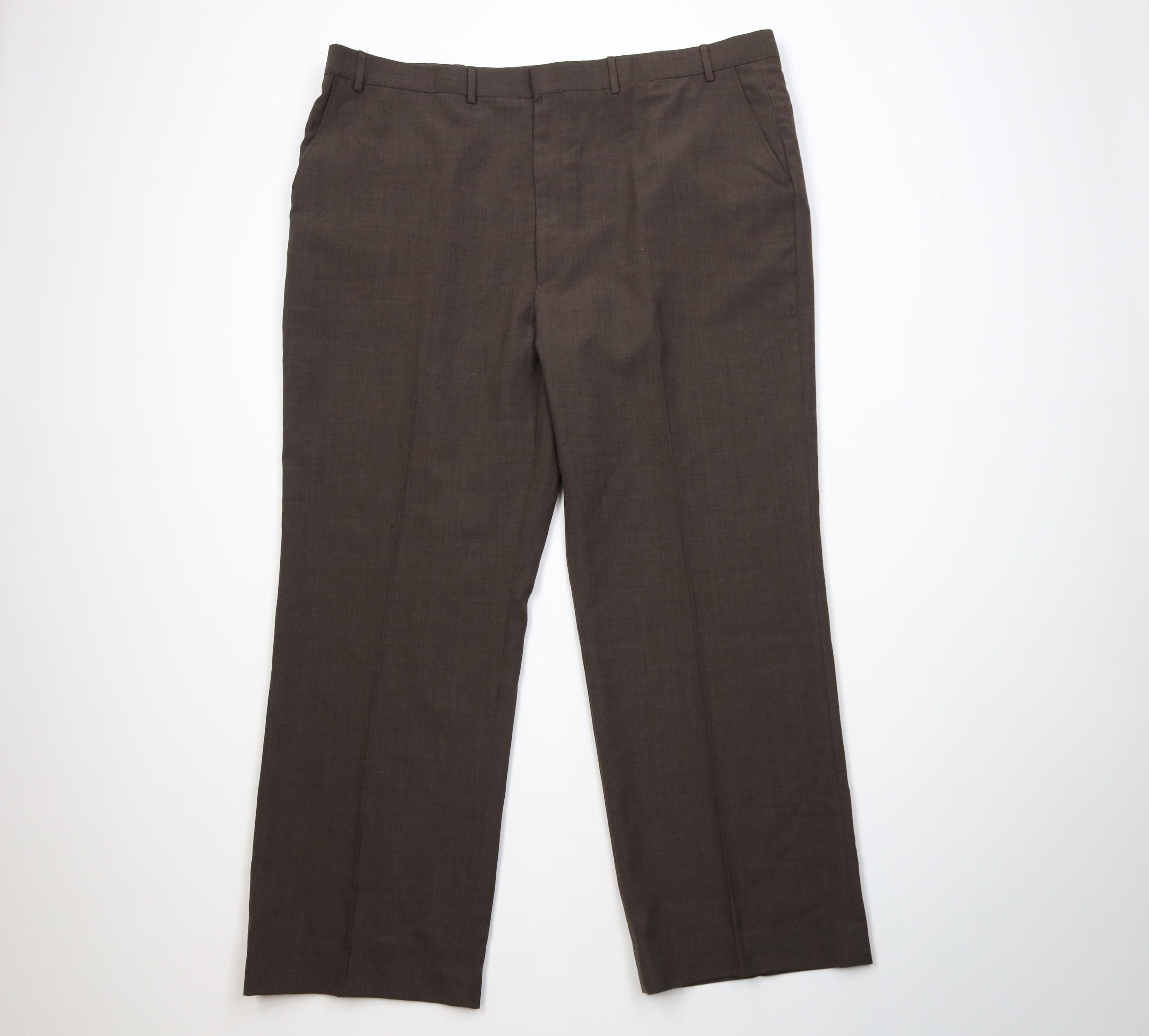 Vintage Vintage 70s Streetwear Knit Wide Leg Chino Pants Brown Size US 44 / EU 60 - 1 Thumbnail