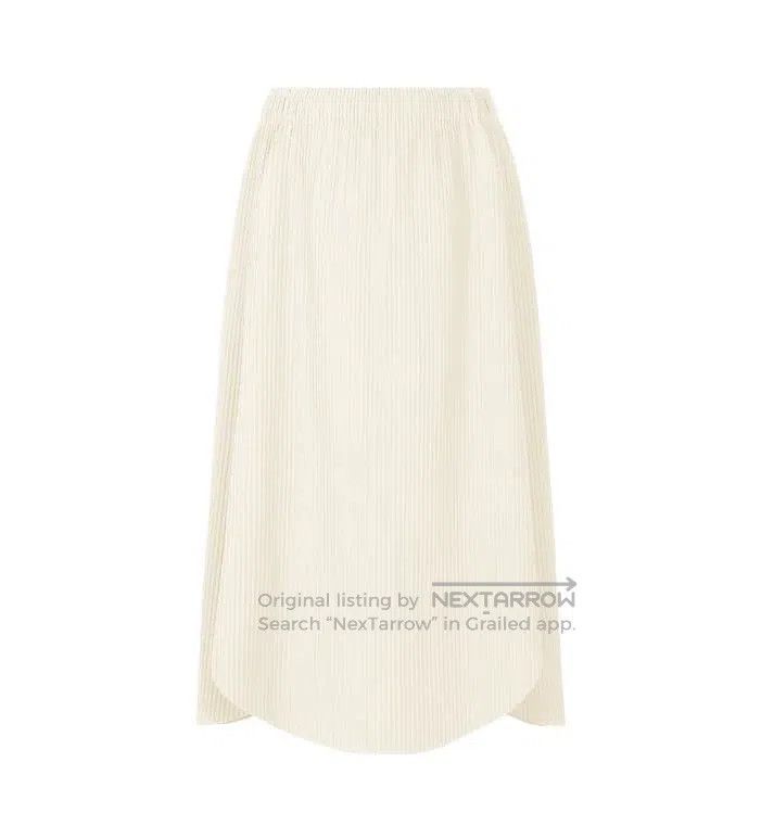 Issey Miyake Issey Miyake size:one size White Ruched Midi Skirt Size 42" / US 20 - 1 Thumbnail