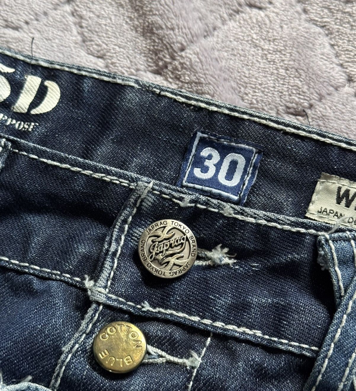 Japanese Brand Vintage y2k Japrag Okishana Samoki Denim Pants Size US 30 / EU 46 - 11 Thumbnail