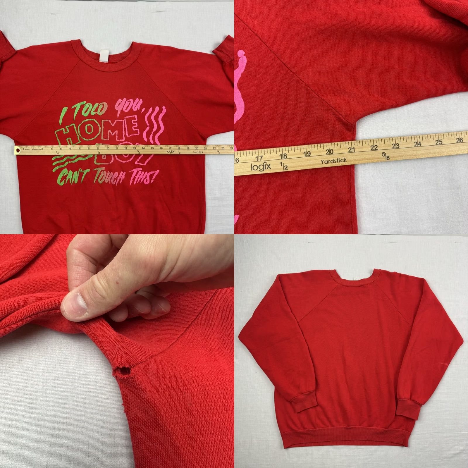 Vintage VINTAGE Home Boy Can’t Touch This Funny Sweatshirt Adult Large Red USA 80s Mens Sweatshirt Size US L / EU 52-54 / 3 - 8 Thumbnail