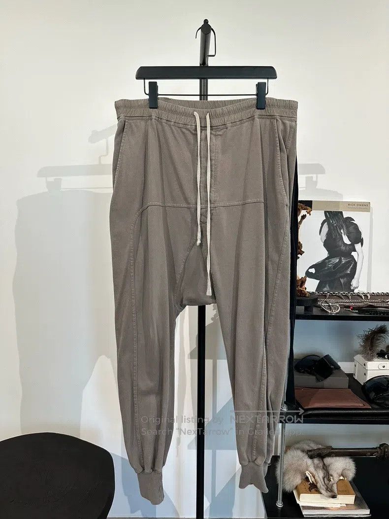 Rick Owens RICK OWENS size L Ribbon gray drawstring joggers with drop Size US 27 - 1 Thumbnail