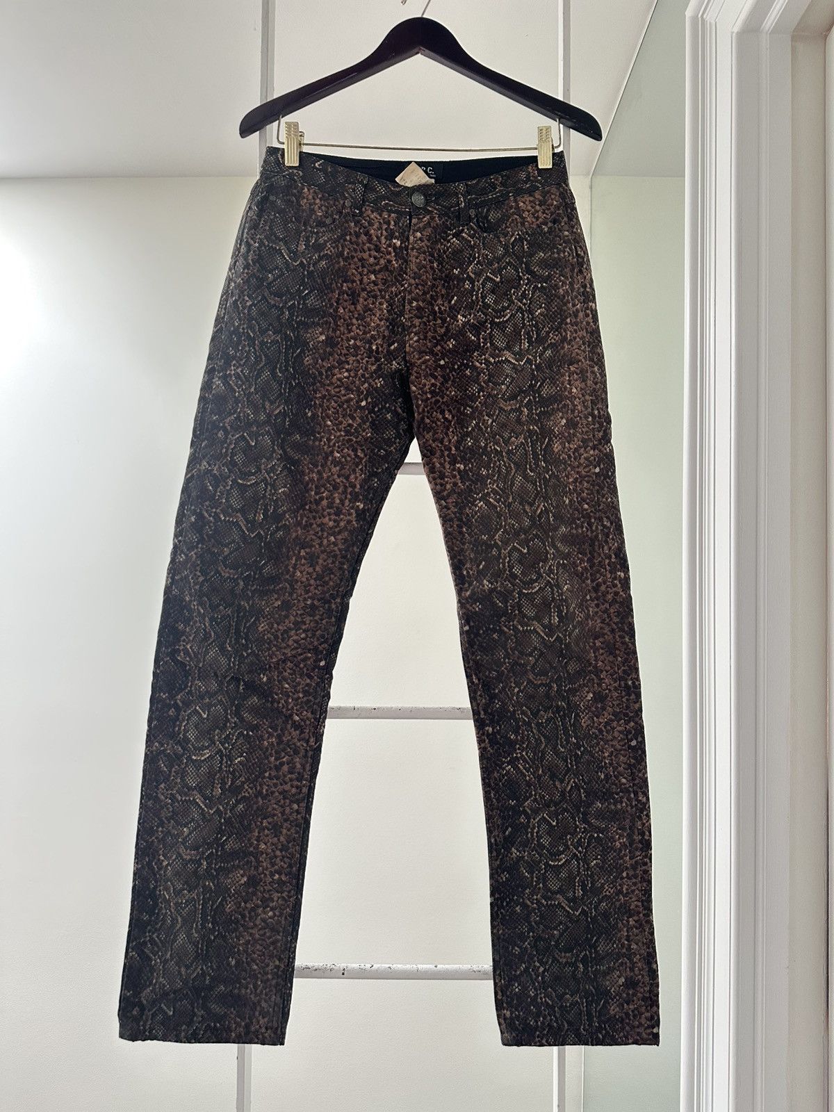 A.P.C. Waxed Snake Print Jeans Size US 31 - 1 Thumbnail