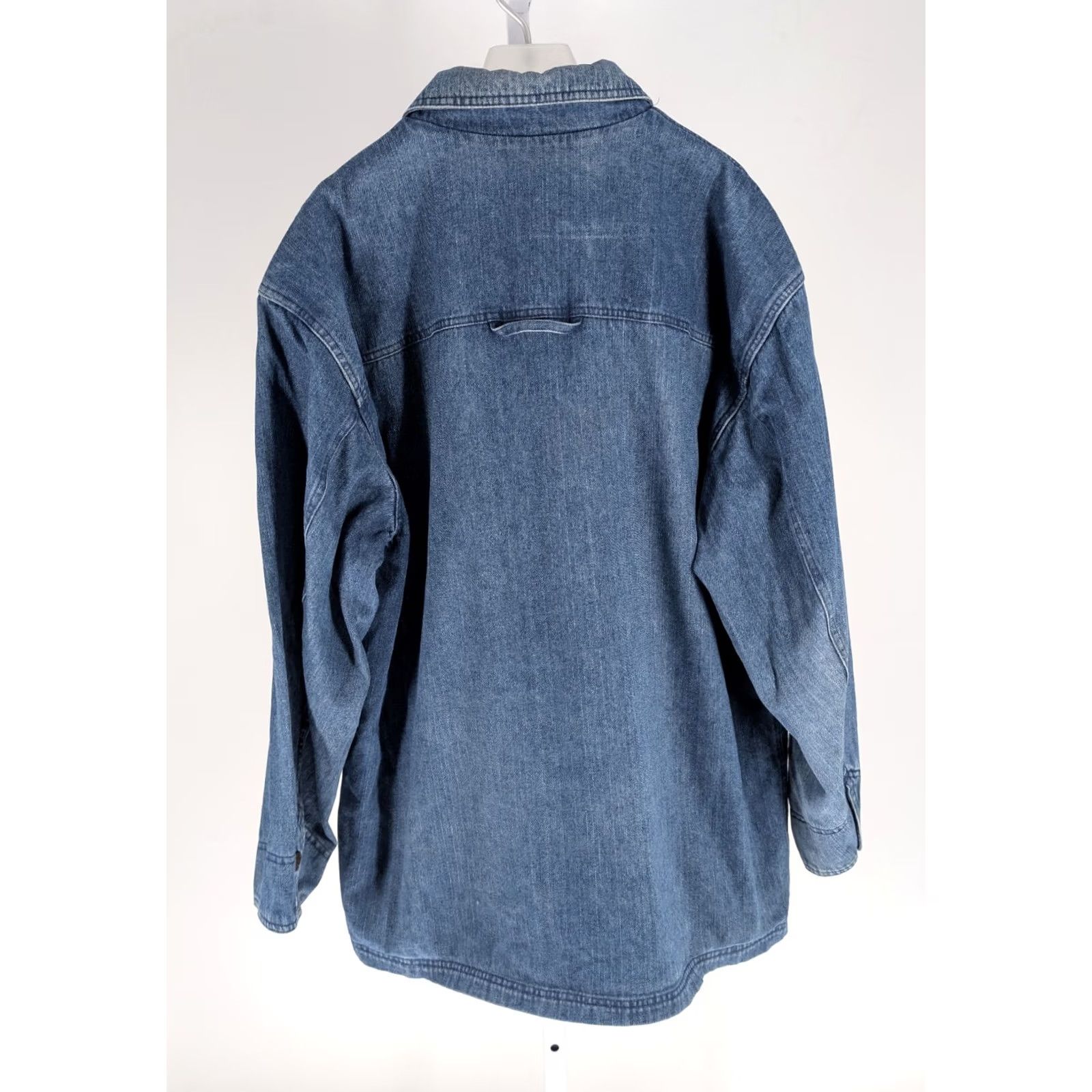 Perry Ellis Perry Ellis America Denim Barn Coat L Vintage 90s Mens Blue Denim Flannel Lining Southwest Aztec Pattern Barn Coat Workwear Casual Travel Long Coat Size US L / EU 52-54 / 3 - 4 Thumbnail