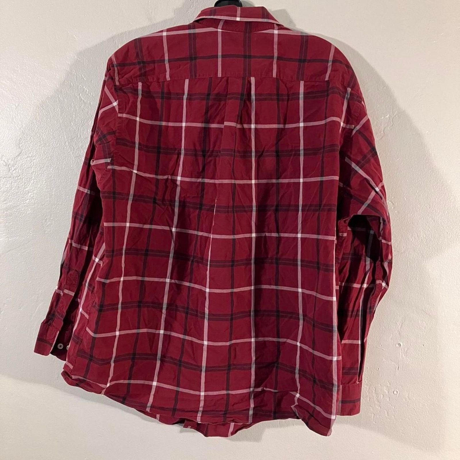 Roundtree & Yorke Roundtree Yorke Red Plaid Repaired Button Up Shirt Size US XXL / EU 58 / 5 - 6 Thumbnail