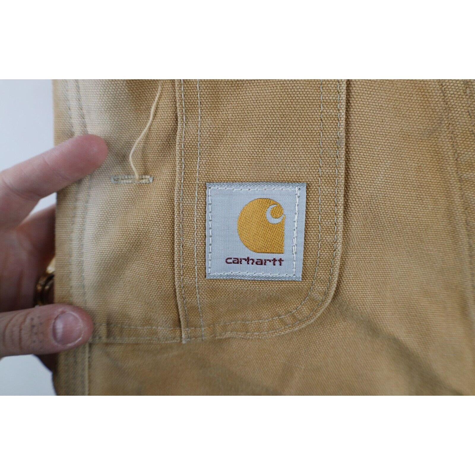 Carhartt × Vintage Vintage 90s Carhartt Distressed Double Knee Canvas Overalls Size US 34 / EU 50 - 6 Thumbnail