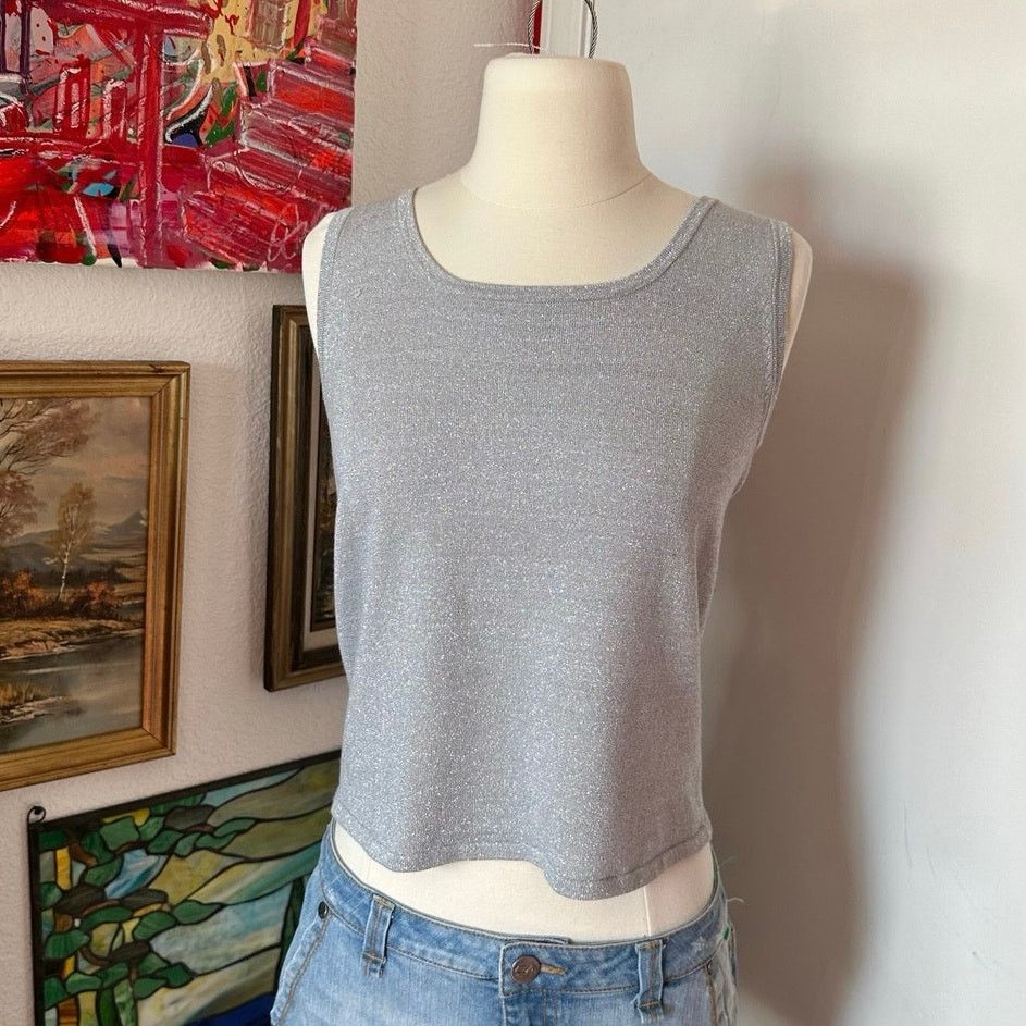 Other lew magram silver grey knit tank top Size M / US 6-8 / IT 42-44 - 1 Thumbnail