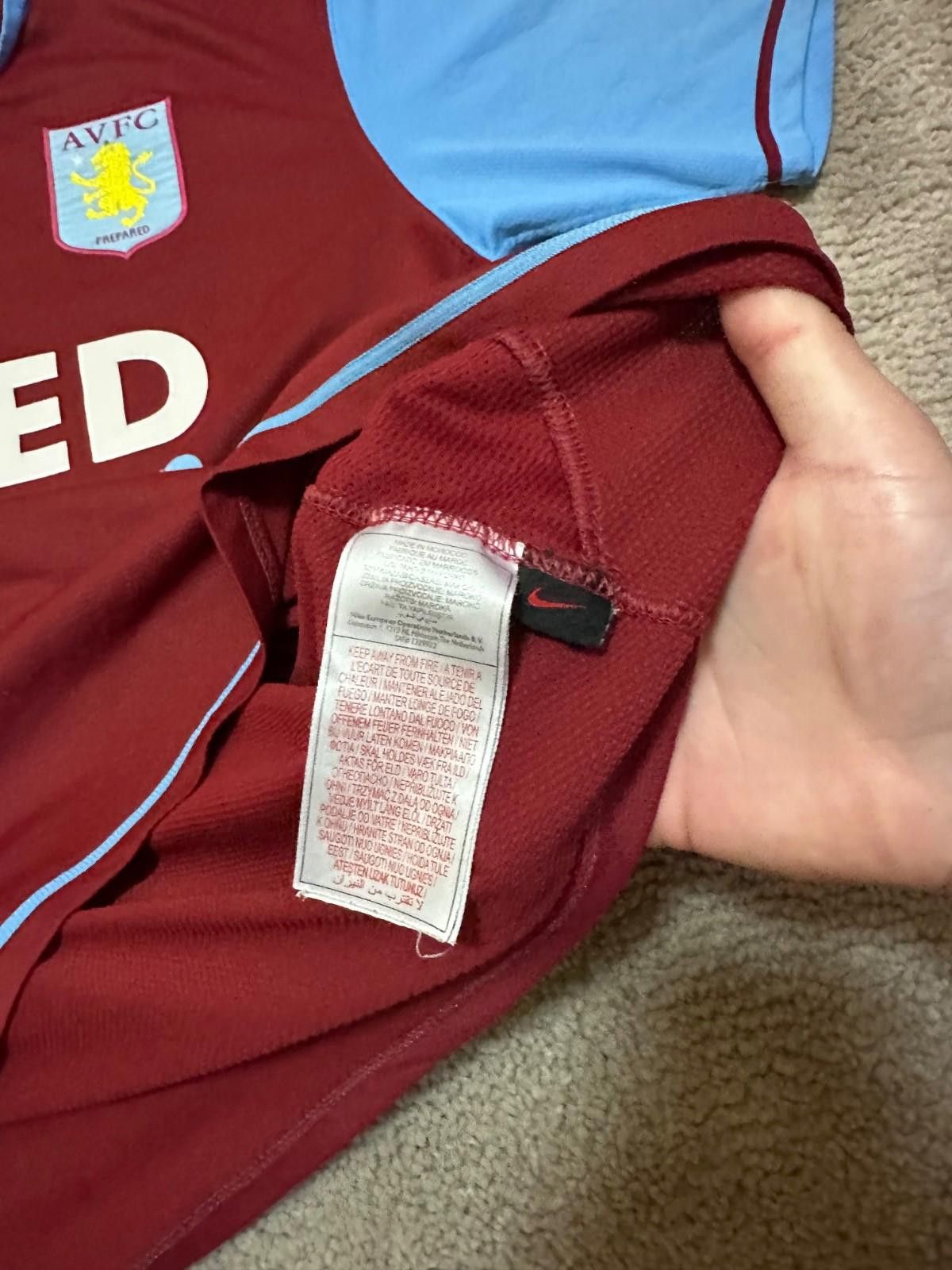 Nike Aston Villa Home football shirt 2007 Soccer Nike Jersey Size US L / EU 52-54 / 3 - 6 Thumbnail