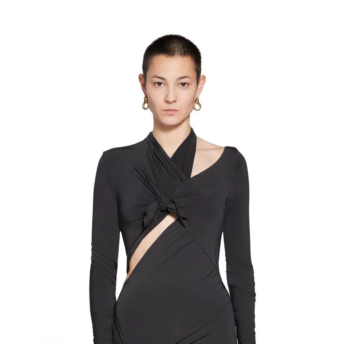 Balenciaga o1mt1gz0325 Knot Gown in Black Size L / US 10 / IT 46 - 5 Thumbnail