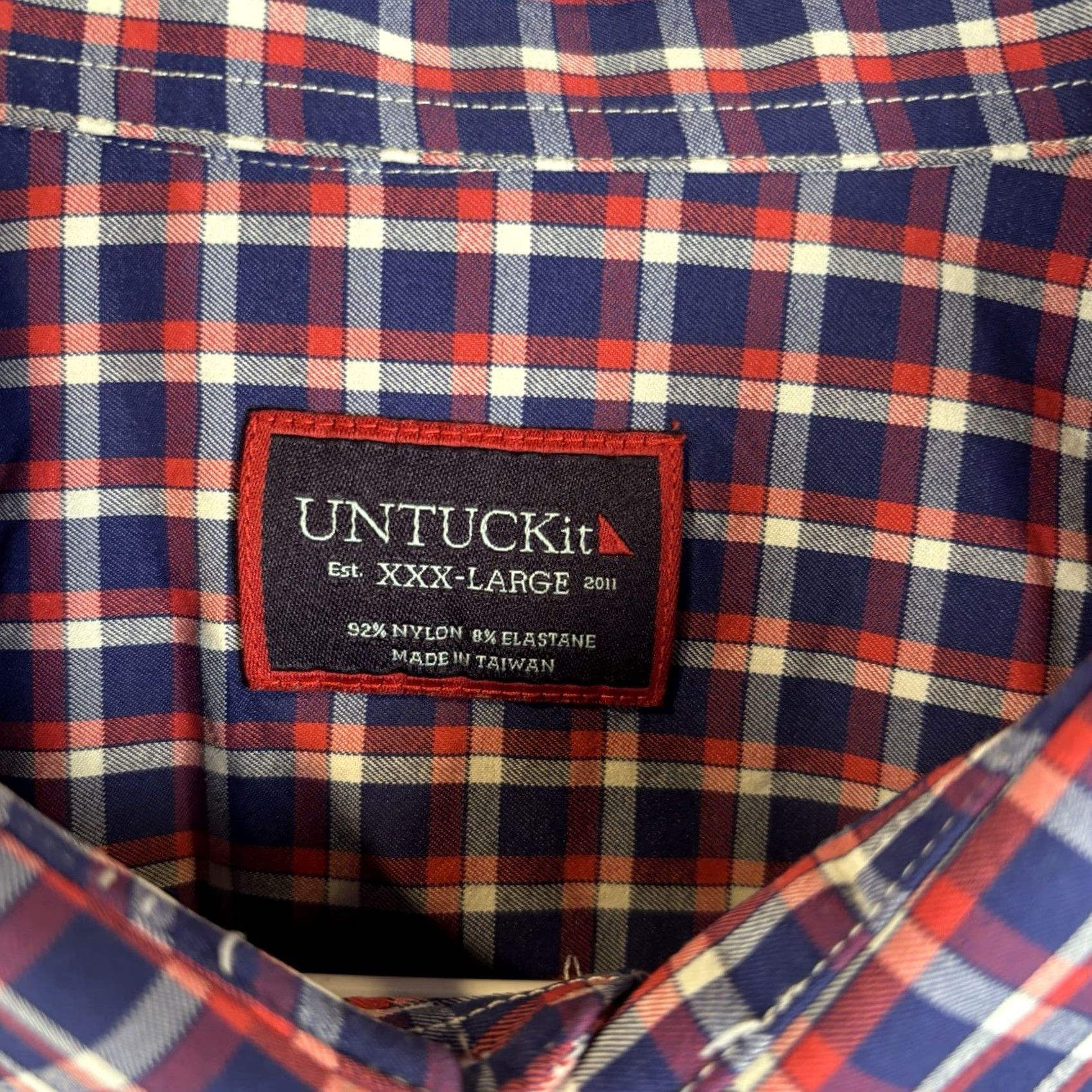 UNTUCKit UNTUCKit Button-Up Shirt Mens 3XL Multicolor Plaid Nylon Blend Stretch Long Sleeve Size US XXL / EU 58 / 5 - 4 Thumbnail