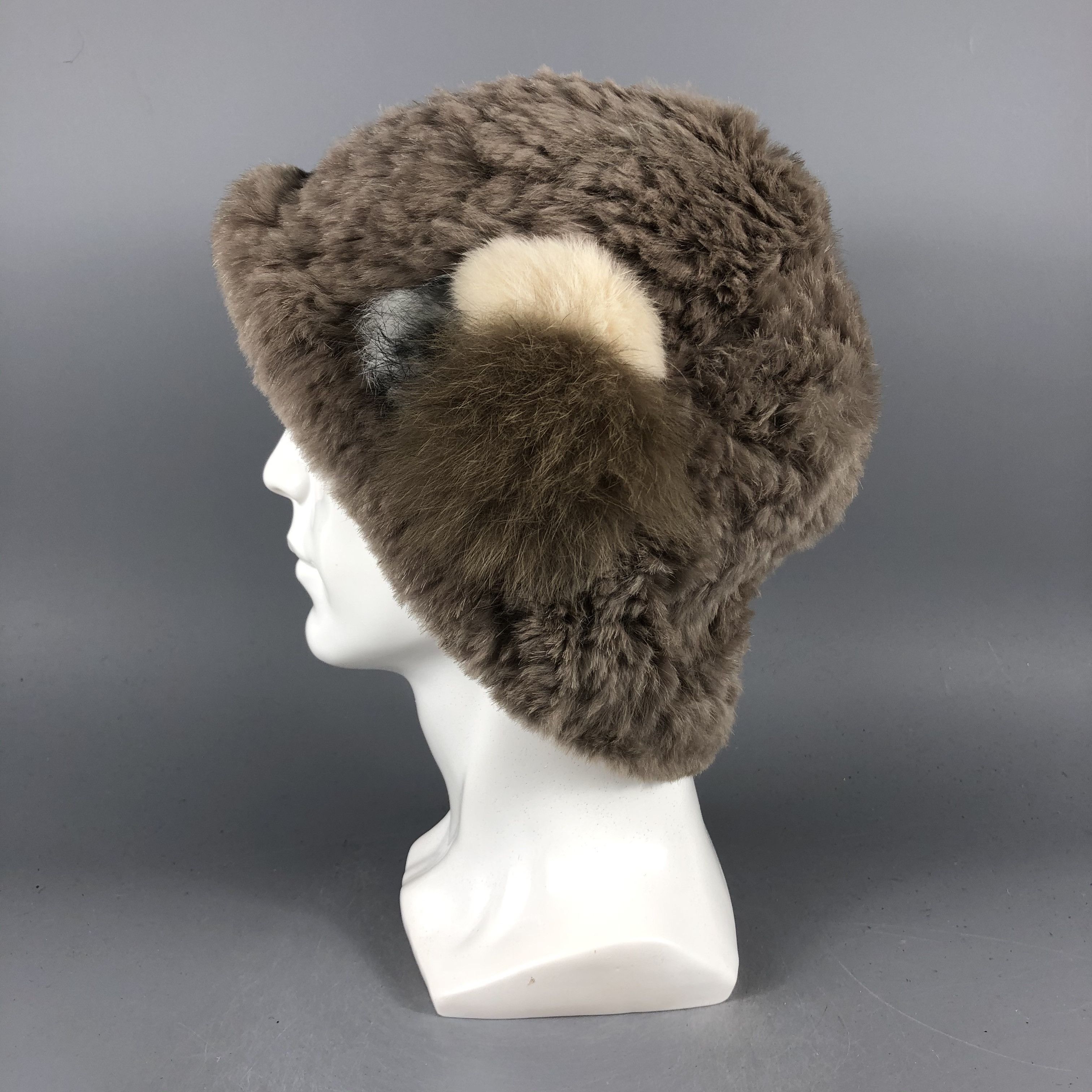 Japanese Brand × Vintage Womens Faux Fur Beanie Snow Hat Snow Cap -D925 Size ONE SIZE - 2 Thumbnail