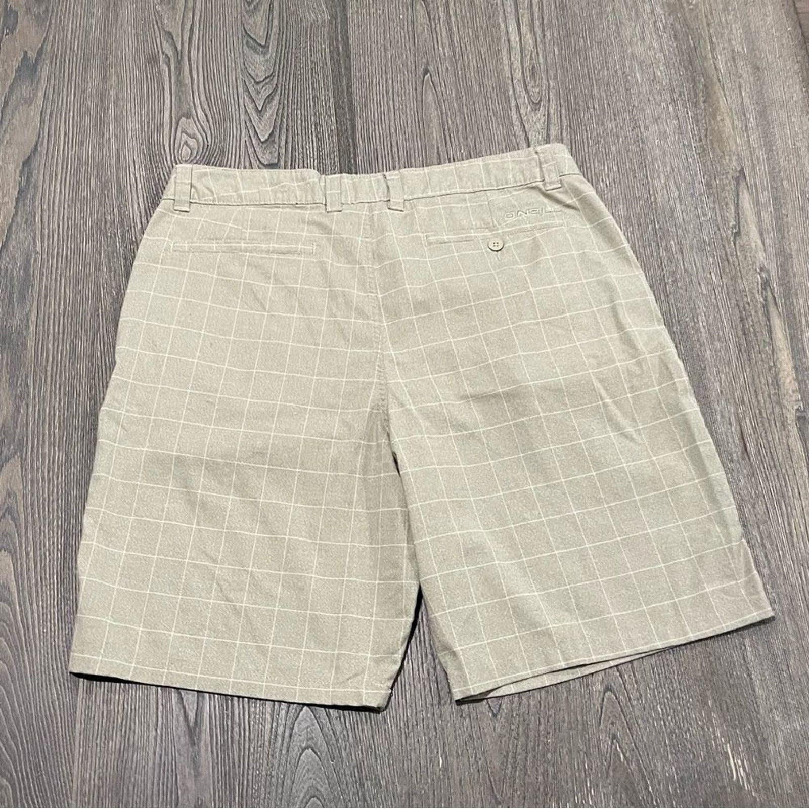 Vintage O'Neil Tan White Windowpane Plaid Shorts Size 36 Size US 36 / EU 52 - 6 Thumbnail