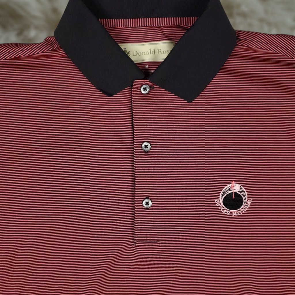 Vintage Donald Ross Polo Shirt Mens Medium Black Red Striped Golf Short Sleeve Size US M / EU 48-50 / 2 - 1 Thumbnail