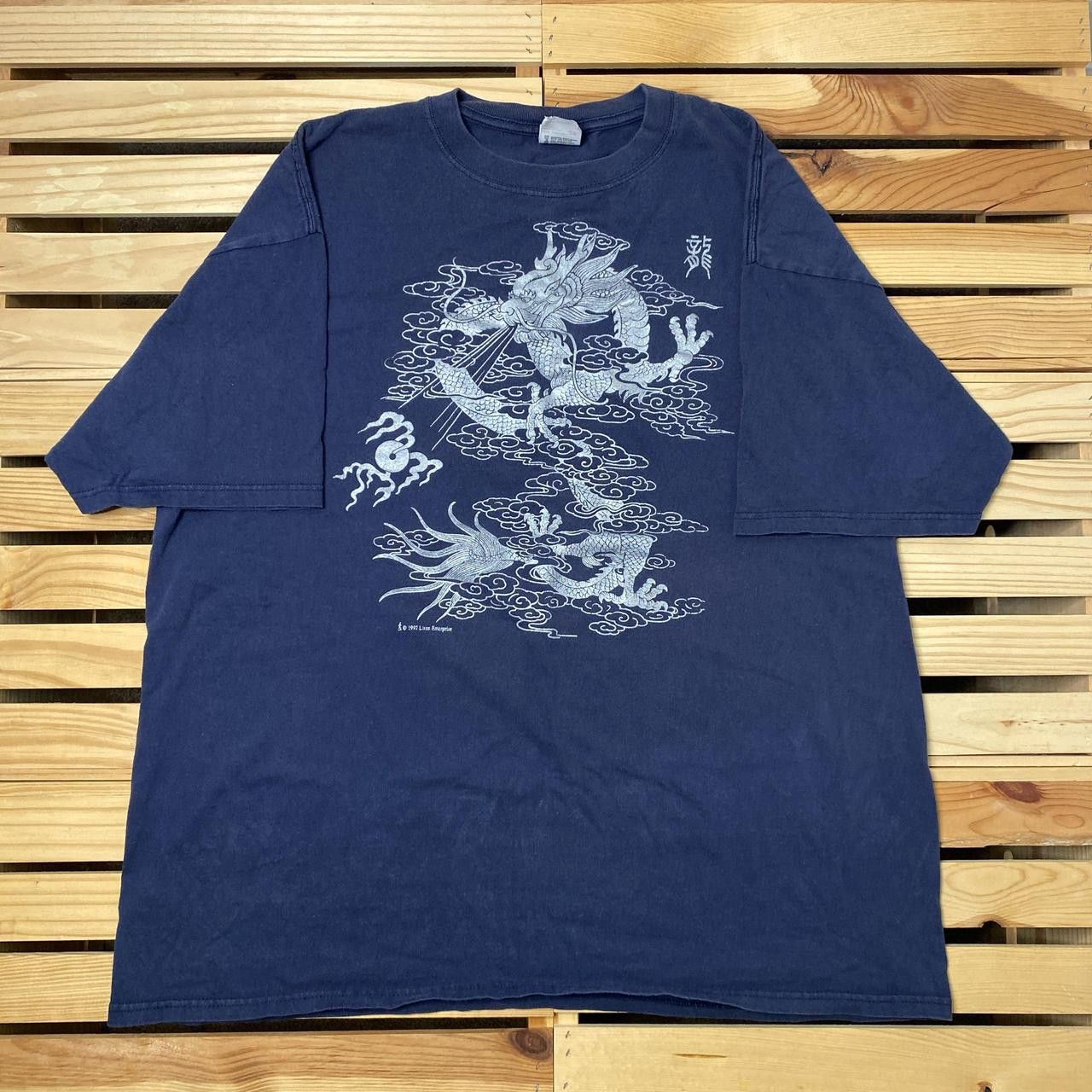 Anvil Vintage Chinese Dragon 1997 Navy Blue Art Tee Size 2XL Size US XXL / EU 58 / 5 - 1 Thumbnail