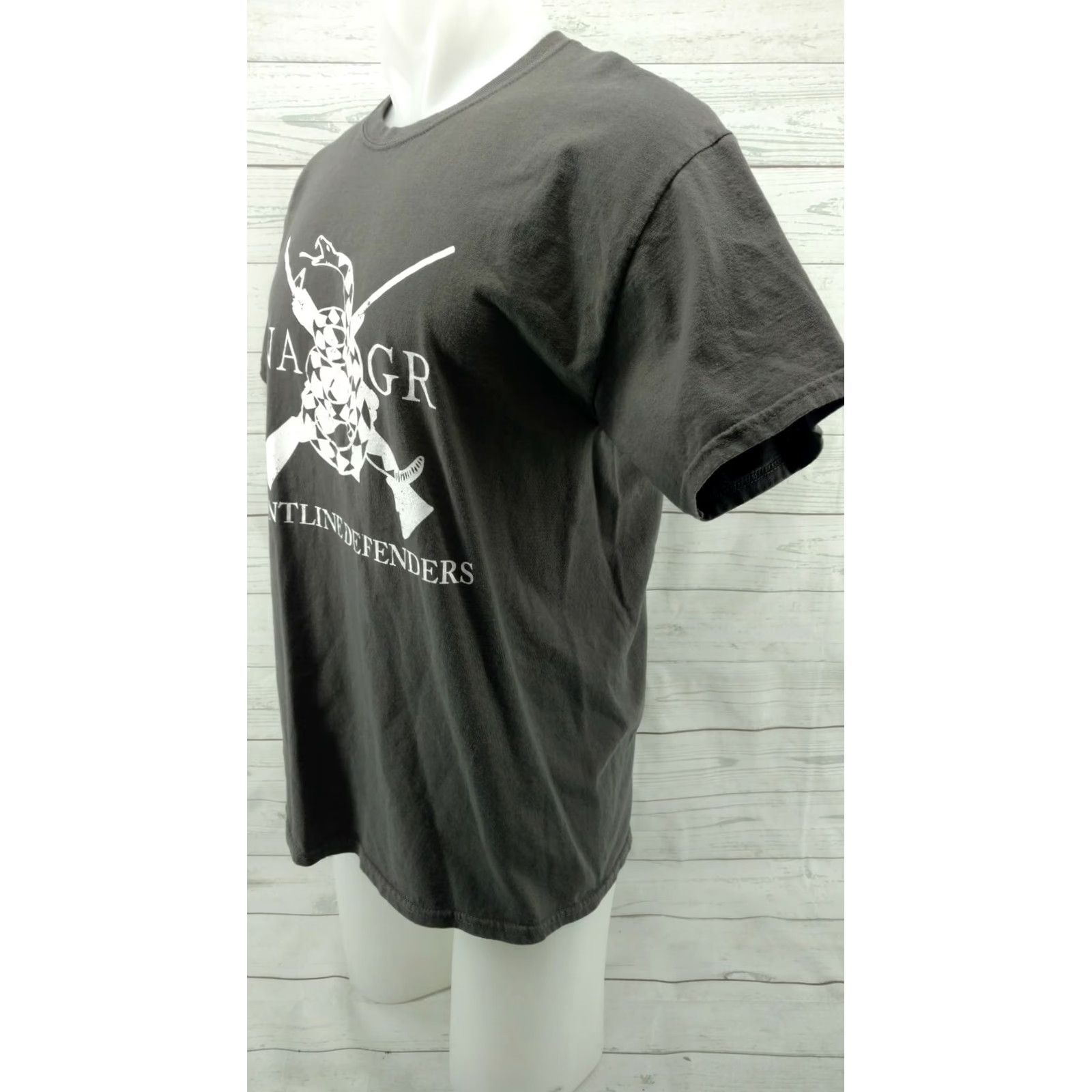 Gildan NRA Don't Tread On Me 2nd Amendment Gun Rights Patriotic T Shirt Gray Large Mens Gildan Short Sleeve Crew Neck Cotton Blend Graphic Tee Vintage: No Size US L / EU 52-54 / 3 - 3 Thumbnail