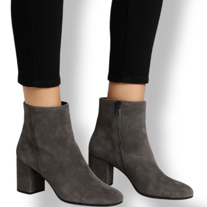 Vince Vince Blakely Bootie Steel Gray Suede Leather Round Toe 8 Size US 8 / IT 38 - 1 Thumbnail