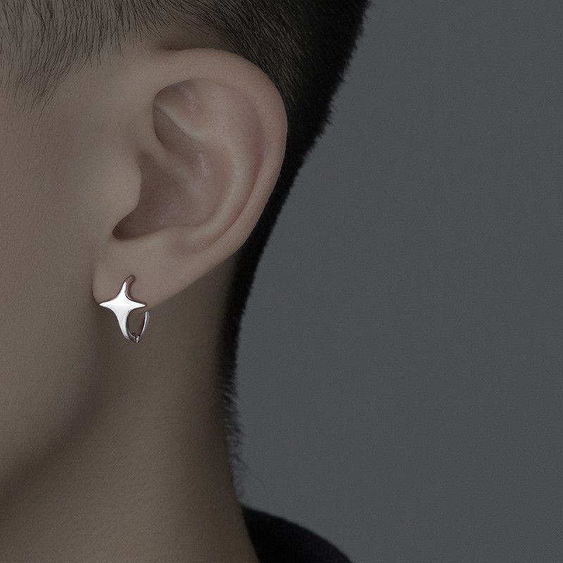 Jewelry × Sterling Silver Star Rare Earrings One Pairs Chrome Jewelry Size ONE SIZE - 5 Thumbnail