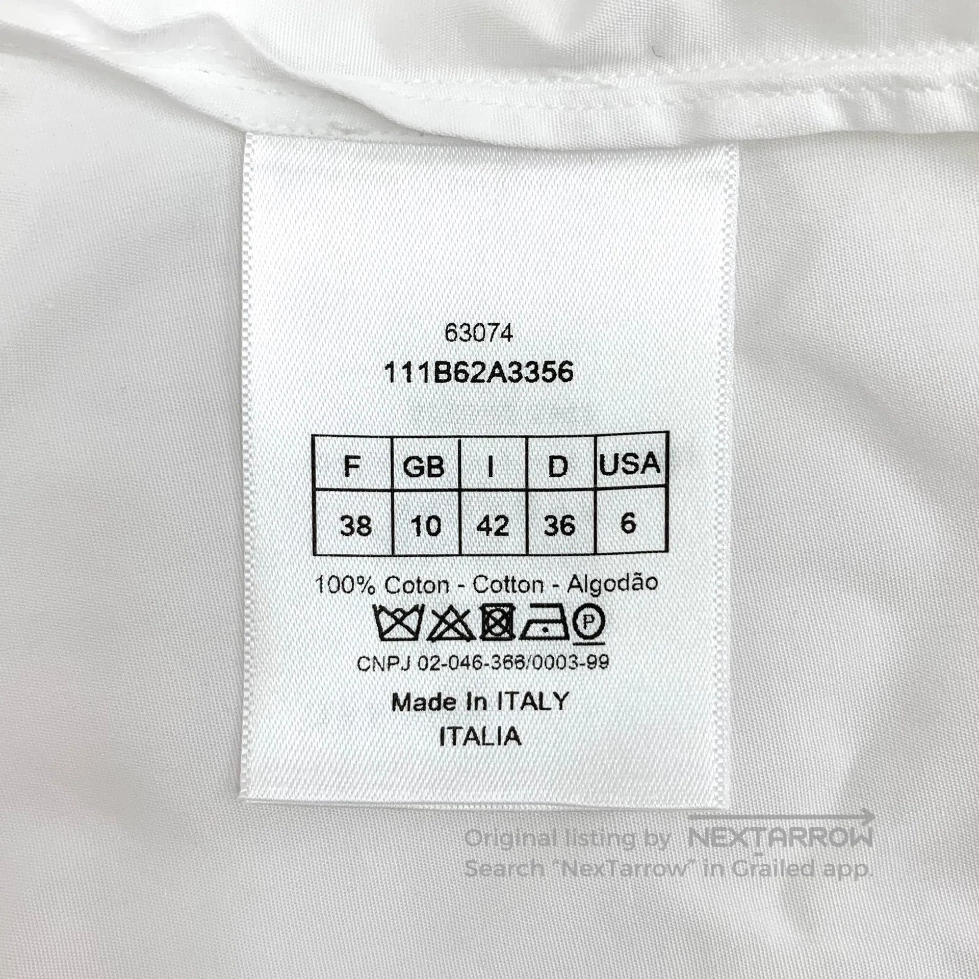 Dior Dior White bee embroidery cotton collar long-sleeve shirt| Size XS / US 0-2 / IT 36-38 - 7 Thumbnail