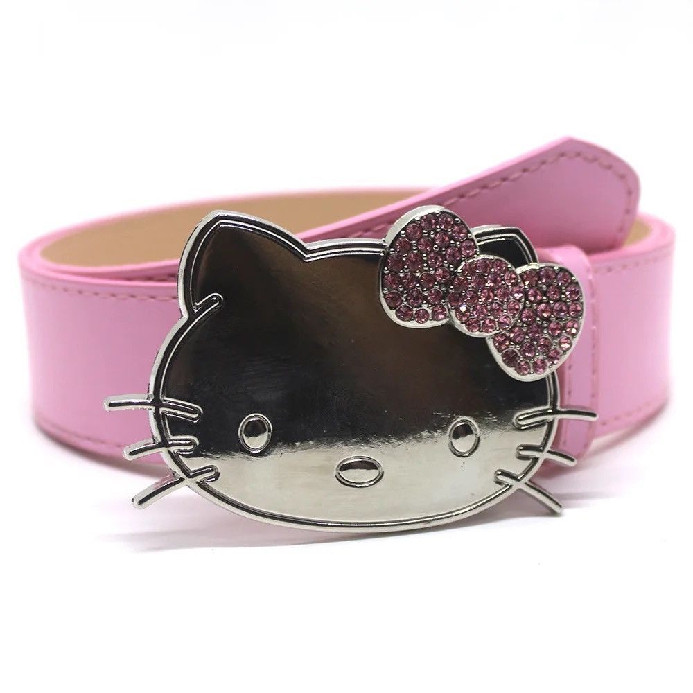 image of Hello Kitty Pu Leather Belt in Pink, Men's