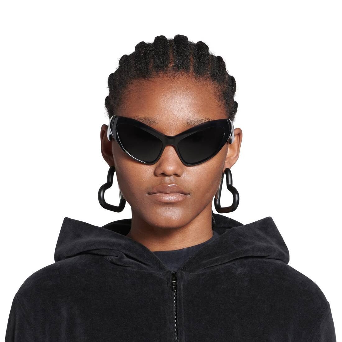 Balenciaga o1bcso1str0325 Size: OS / Love Clip Earrings in Black/Silver Size ONE SIZE - 4 Thumbnail