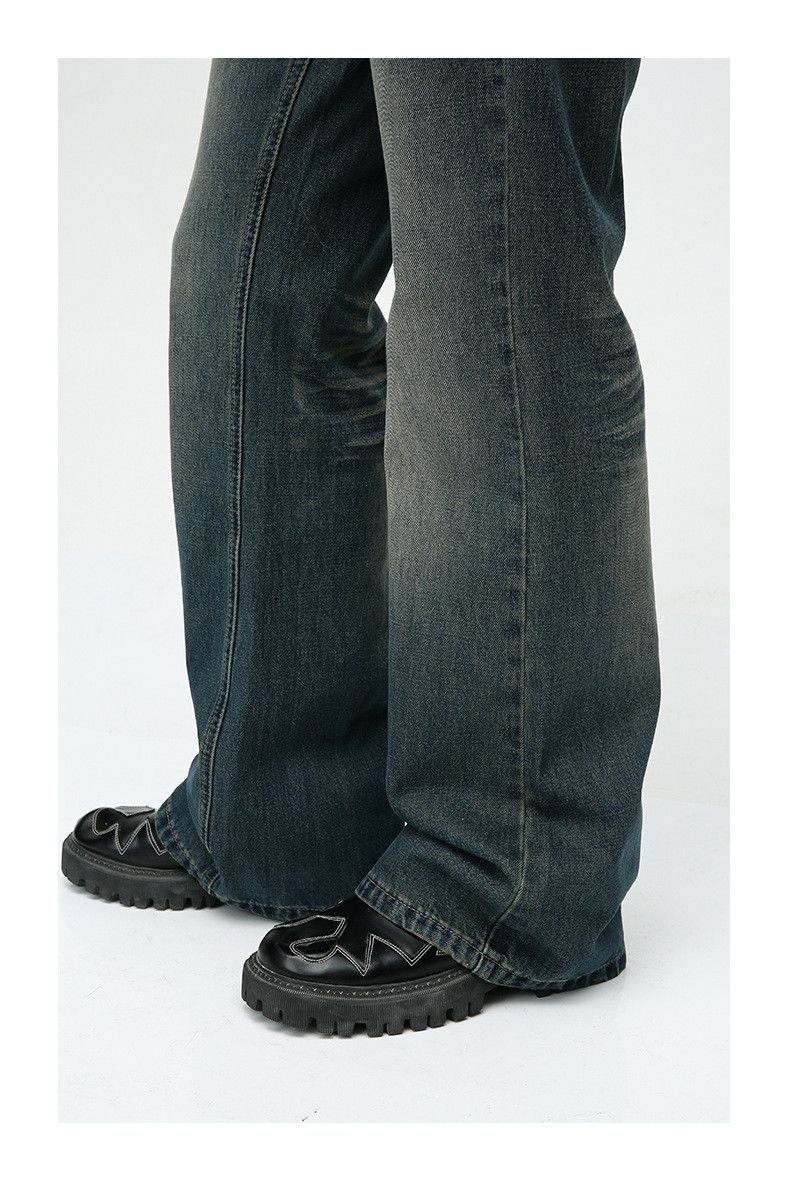 Japanese Brand × Jean Vintage straight washed distressed flared jeans Size US 32 / EU 48 - 5 Thumbnail