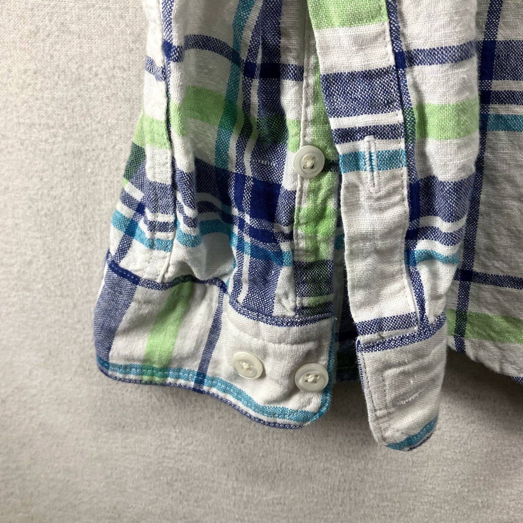 Express Express Linen Shirt Mens Plaid Button-Up Colorful Breathable Casual Workwear Shirt L Size US L / EU 52-54 / 3 - 7 Thumbnail