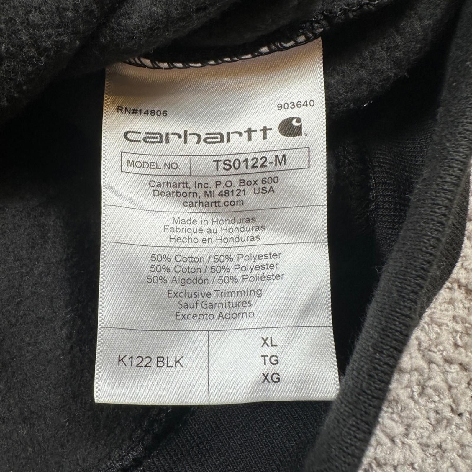 Carhartt Carhartt TS0122-M Mens XL Black Loose Fit Full Zip Hoodie Size US XL / EU 56 / 4 - 4 Thumbnail