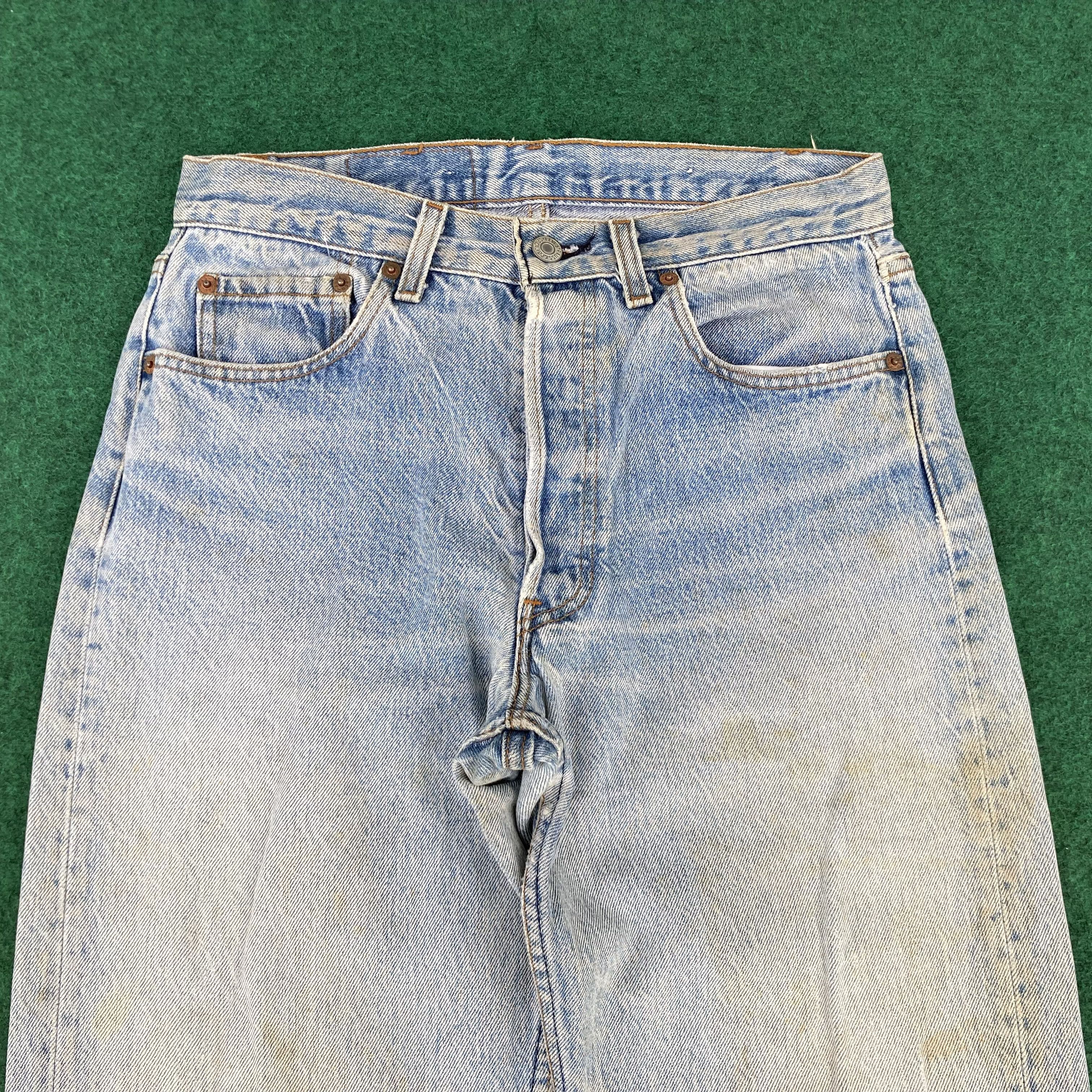 Levi's × Vintage 29x30.5 Vtg Levis 501 Distressed Destroy Ripped Grunge Jeans Size US 29 - 3 Thumbnail