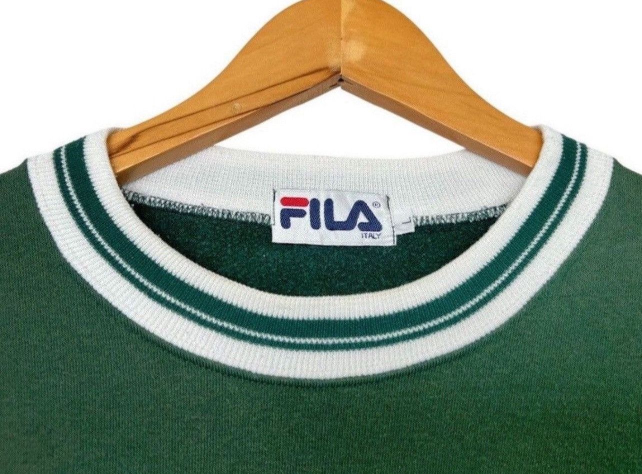 Fila Vintage 90s Fila Embroidered Green Baggy Boxy Sweatshirt Size US L / EU 52-54 / 3 - 4 Thumbnail