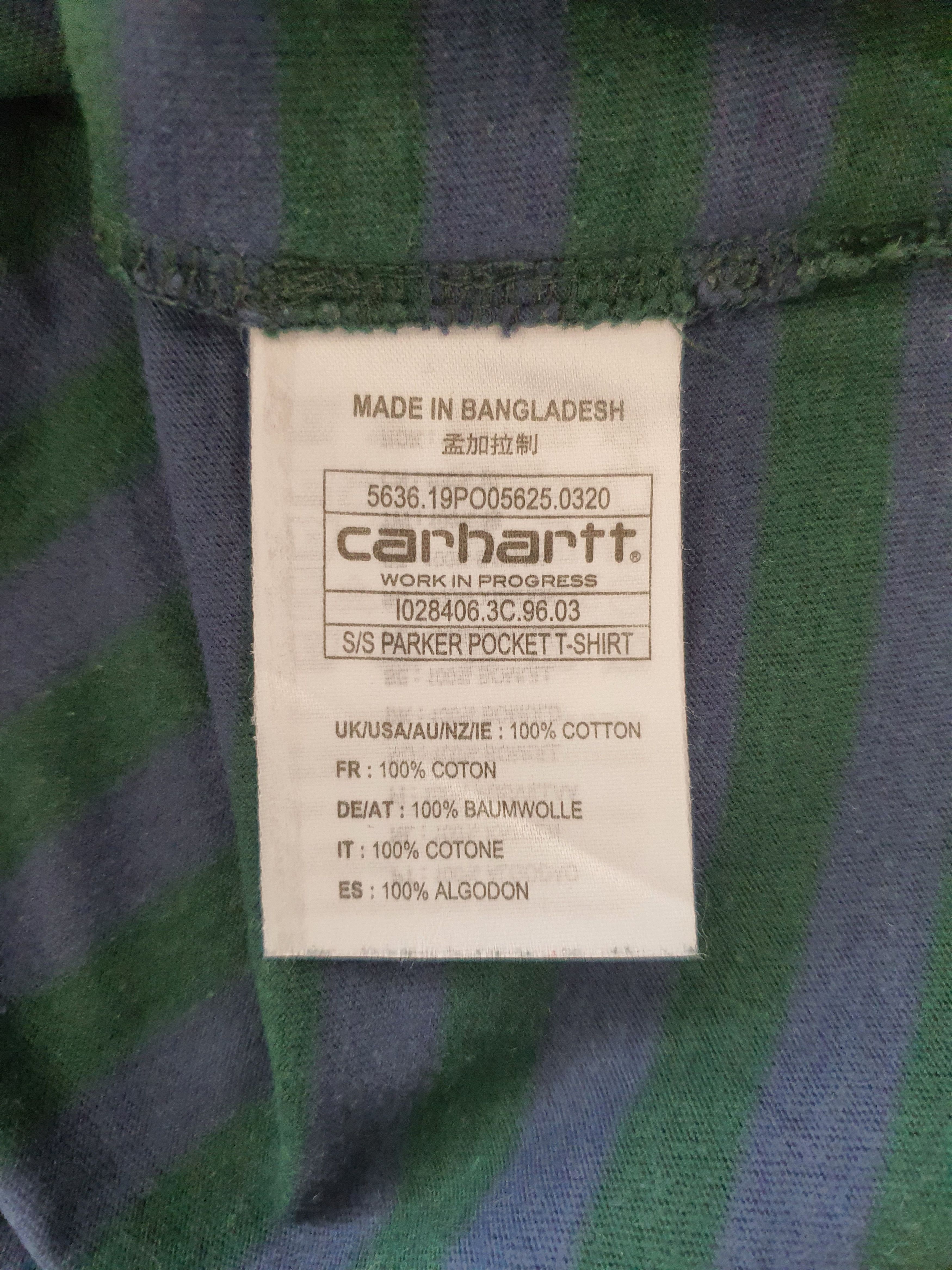 Carhartt Wip Short Sleeve Striped T-Shirt w Pocket - Mod: PARKER POCKET Size US L / EU 52-54 / 3 - 3 Thumbnail