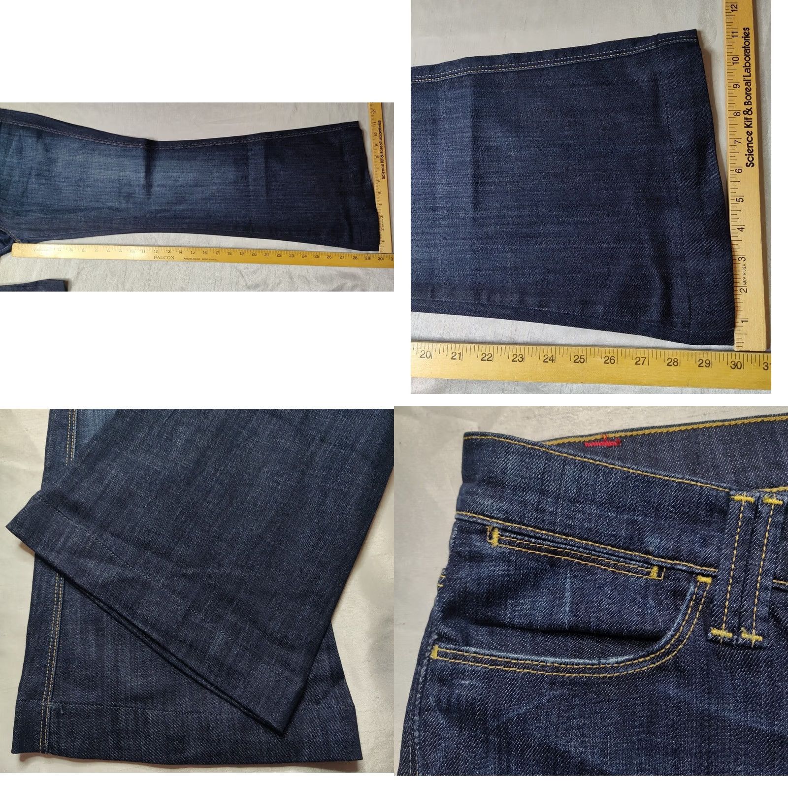 7 For All Mankind 7 FOR ALL MANKIND Women 29 Button Fly Flared Denim Jeans Blue EUC Stretch 30 Inseam, Regular, 6-Pocket, Cotton Spandex, USA Made, Midwest Vintage: No Size 29" - 8 Thumbnail