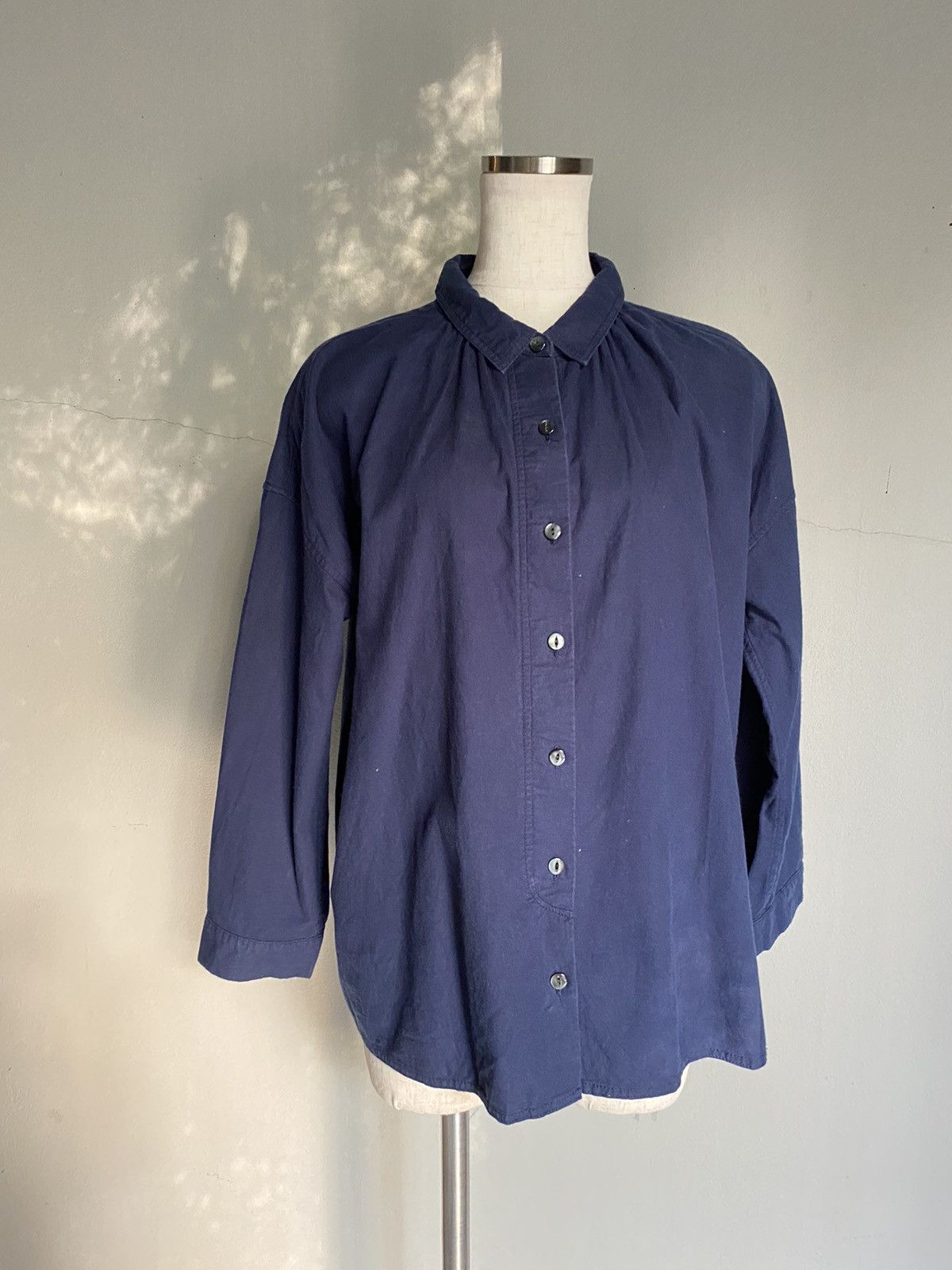 Japanese Brand Sabbatum Dark blue collared shirt Size M / US 6-8 / IT 42-44 - 12 Thumbnail