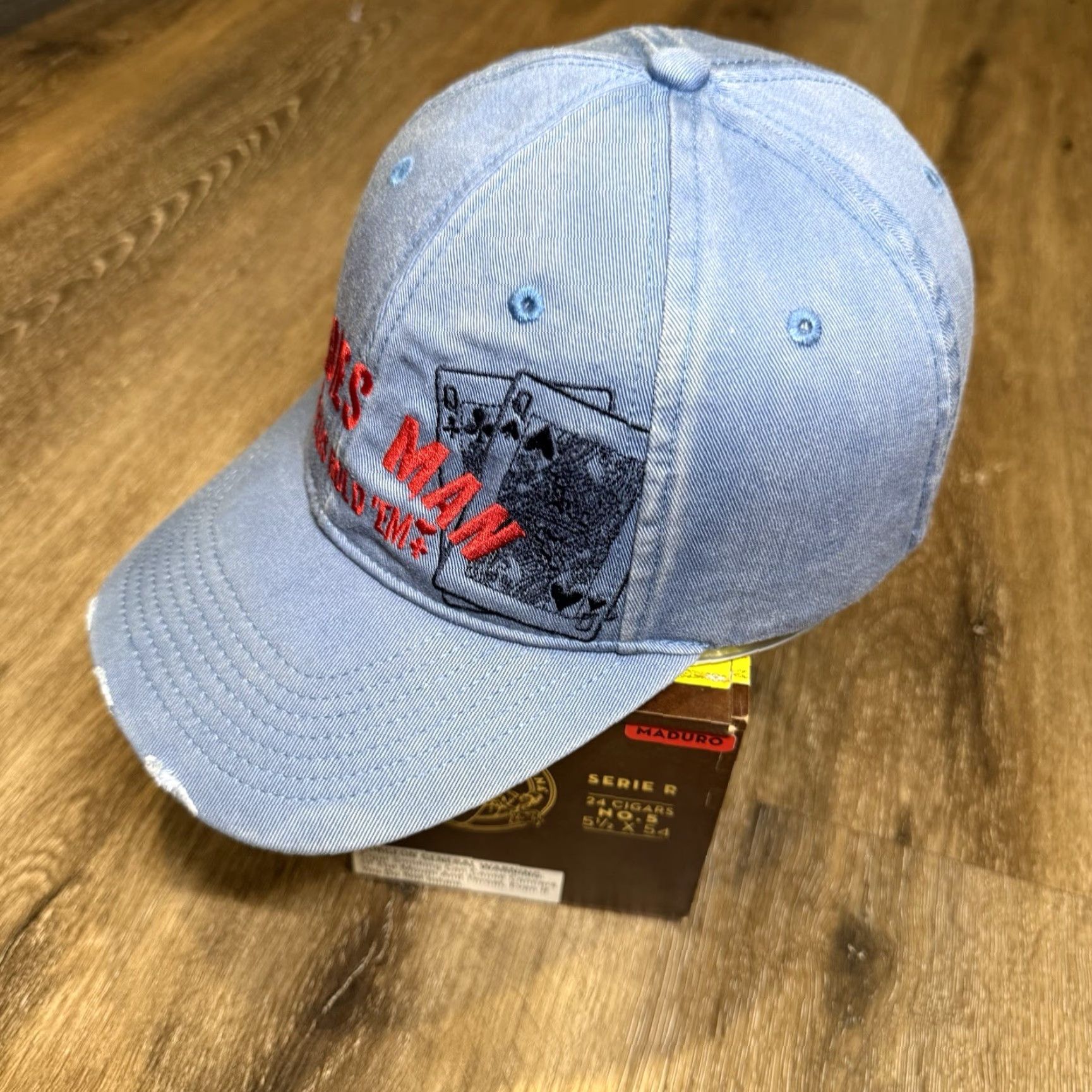 Vintage VINTAGE WSOP World Series Of Poker Hat Queen King Cap Blue Red Ladies Man Distressed Baseball Cap Mens One Size Blue Size ONE SIZE - 3 Thumbnail