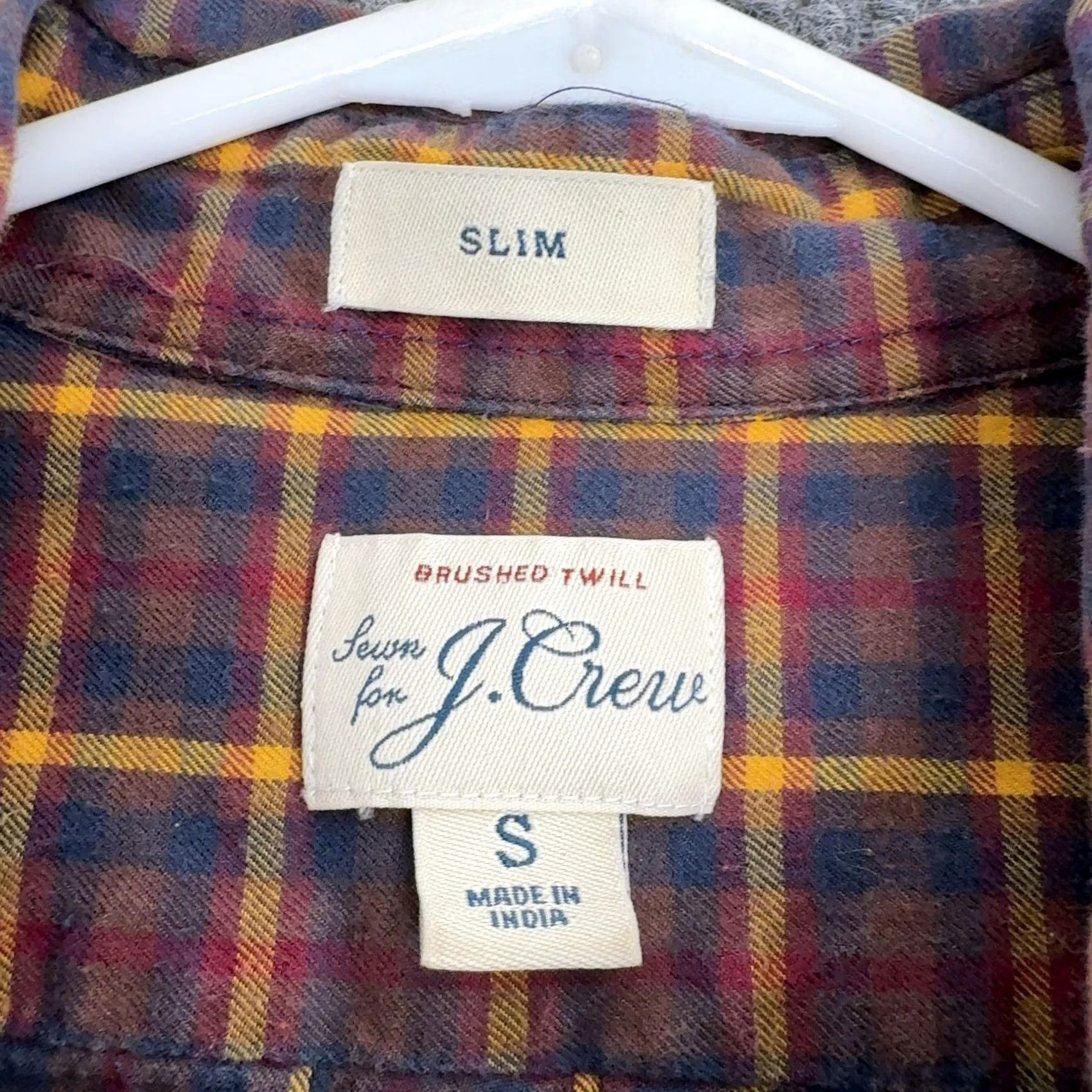 J.Crew J.CREW Button Down Mens S Multicolor Plaid Brushed Twill Slim Fit Casual Prep Shirt Size US S / EU 44-46 / 1 - 3 Thumbnail