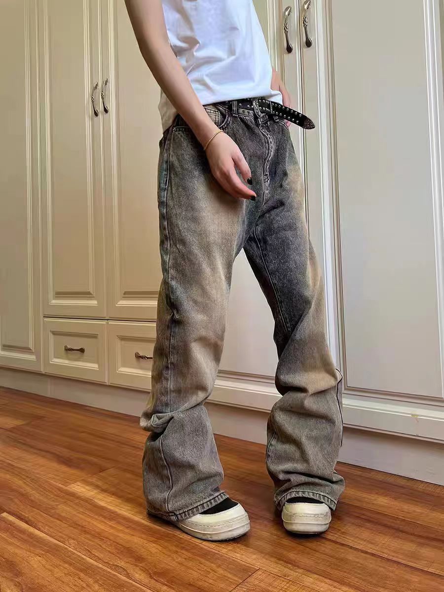 Japanese Brand × Vintage Washed and Aged Vintage Street Loose Micro Flare Jeans Size US 34 / EU 50 - 2 Thumbnail