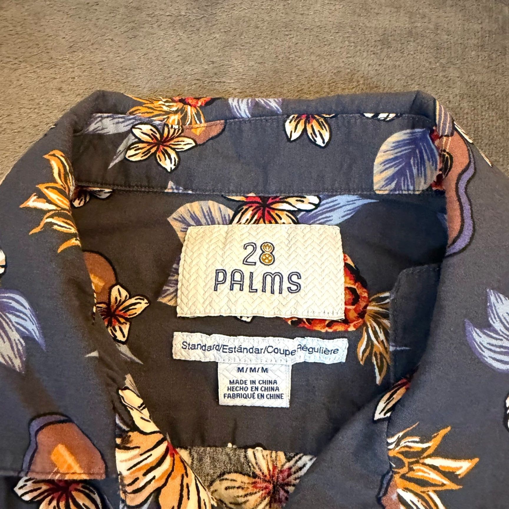 Vintage VINTAGE 28 Palms Hawaiian Shirt Mens M Navy Blue Floral Pineapple Ukulele Cotton Shirt Size US M / EU 48-50 / 2 - 2 Thumbnail