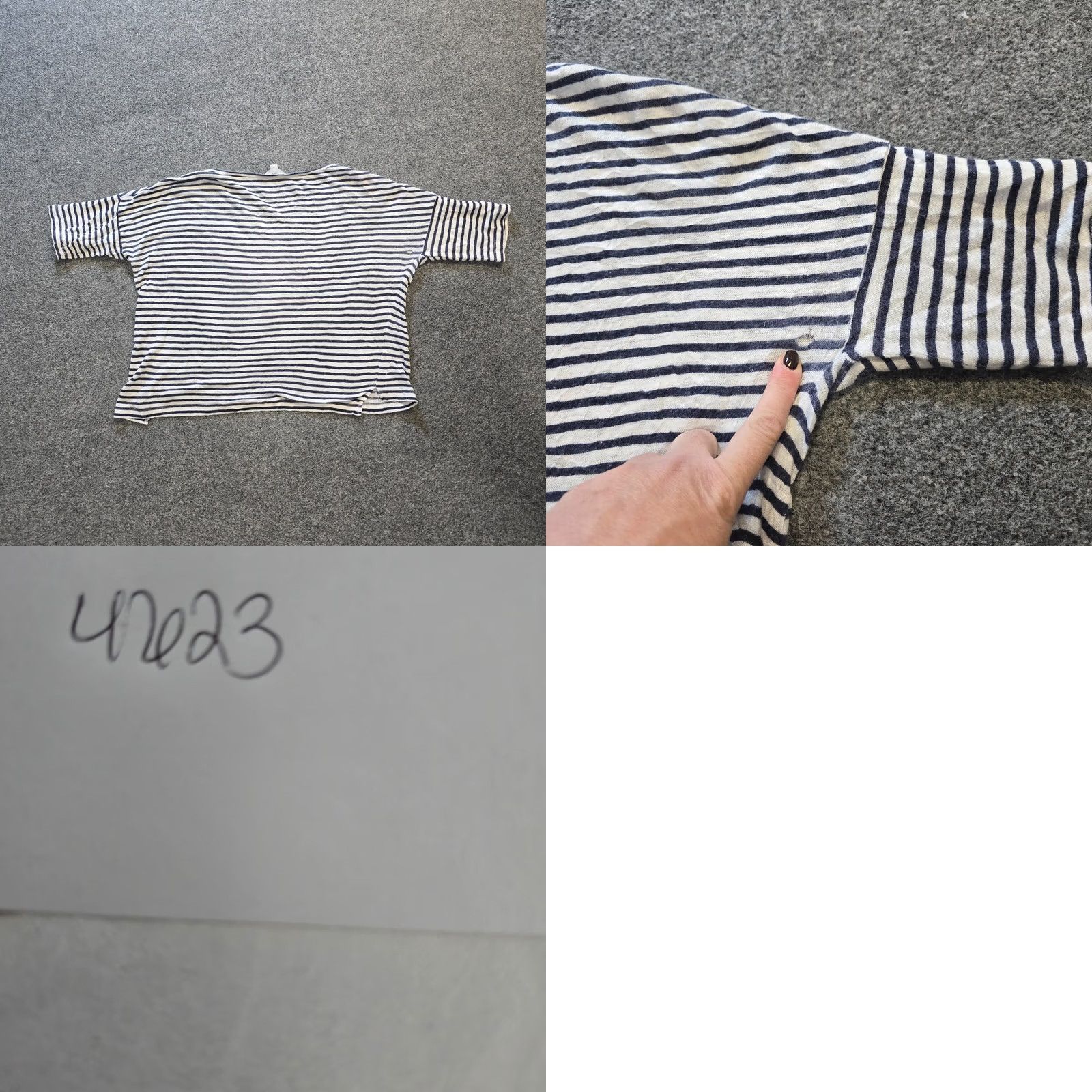 Vintage Pure Top Womens Size 10 Blue White Linen Short Sleeve Boxy Casual Size L / US 10 / IT 46 - 8 Thumbnail