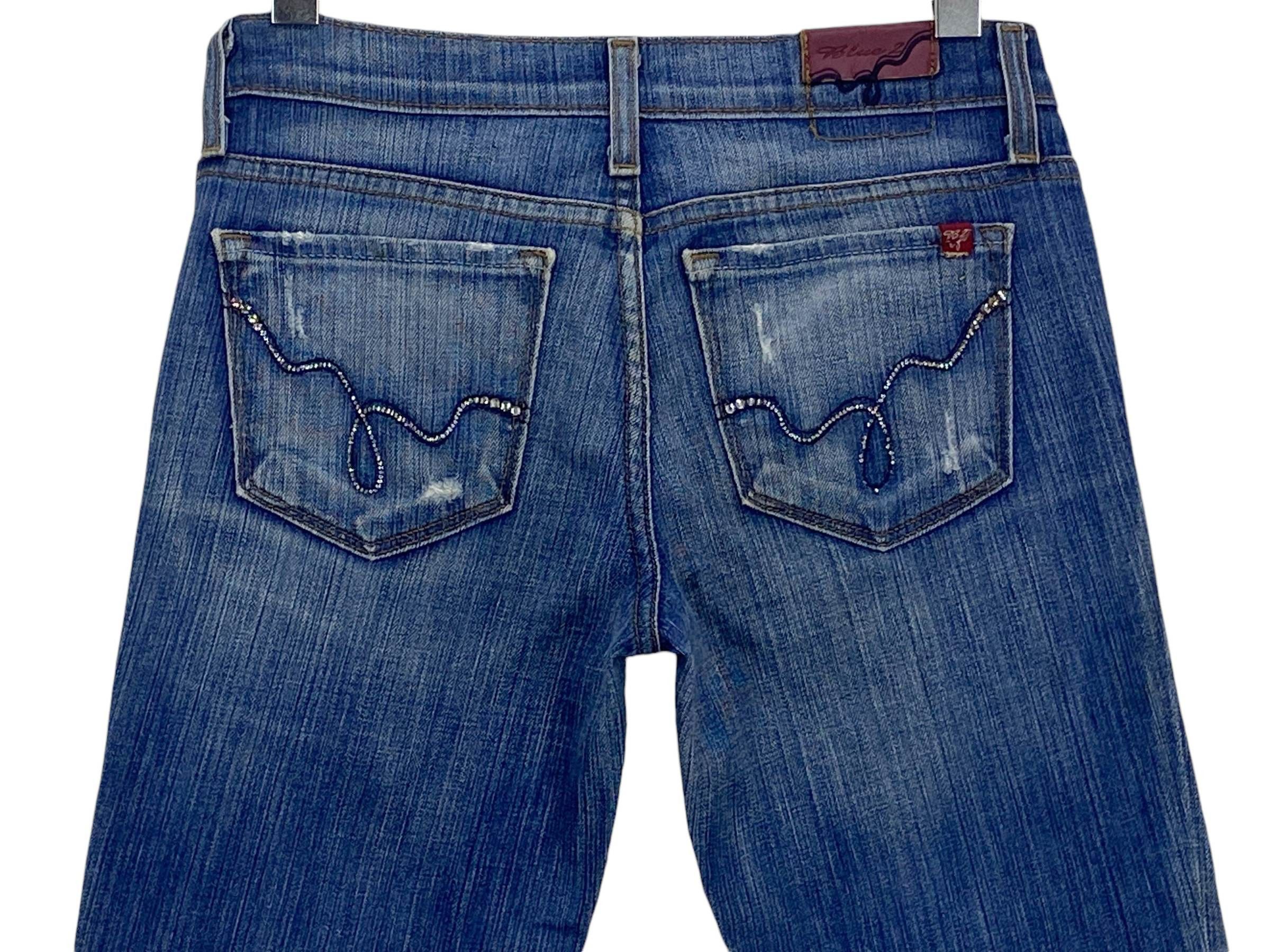 Japanese Brand Blue 2 Flare Jeans Made in USA Size 26" / US 2 / IT 38 - 5 Thumbnail