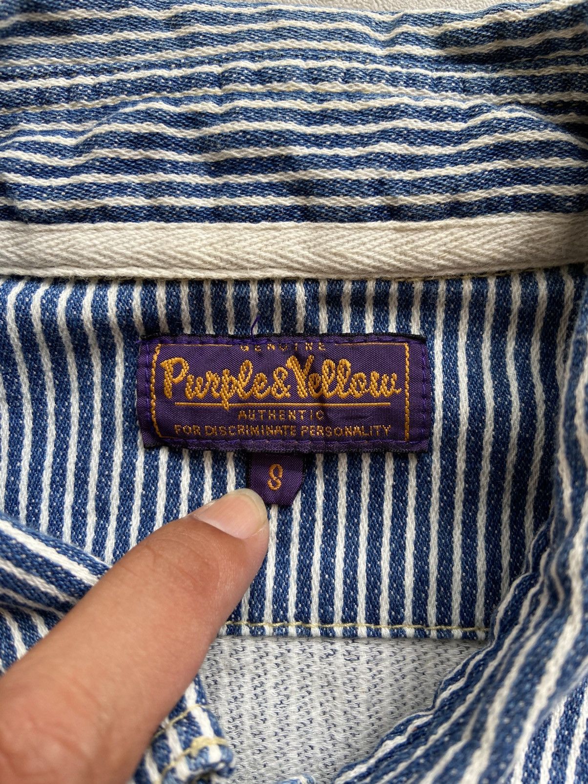 If Six Was Nine × Japanese Brand Purple&Yellow Striped Longsleeve Shirt Size US S / EU 44-46 / 1 - 3 Thumbnail