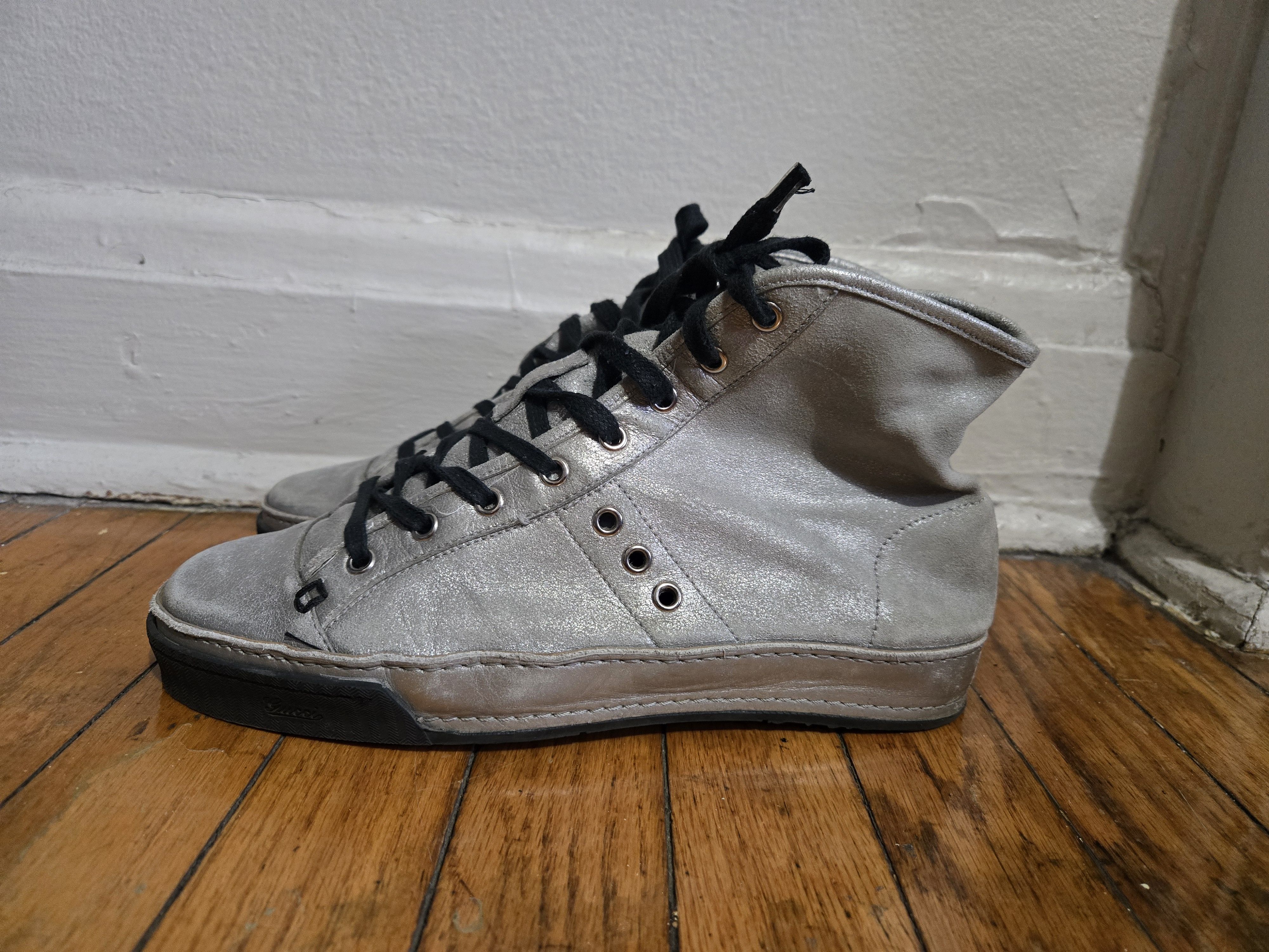 Gucci Gucci 6.5US Silver Stud Hightop Sneakers Size US 6.5 / EU 39-40 - 2 Thumbnail