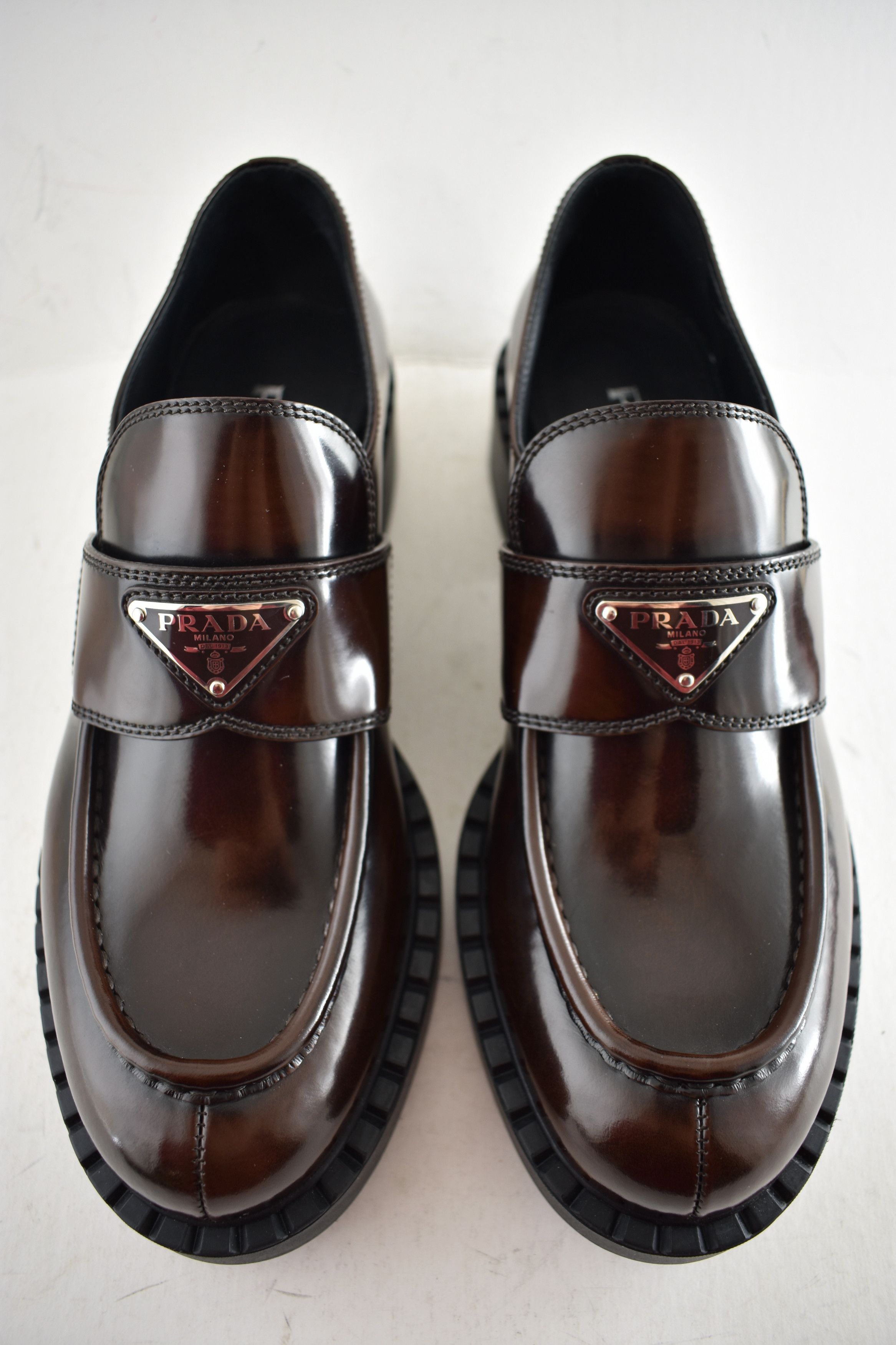 Prada Prada Triangle Logo Black Platform Loafer Slip On Flat 41.5 Size US 11.5 / IT 41.5 - 9 Thumbnail