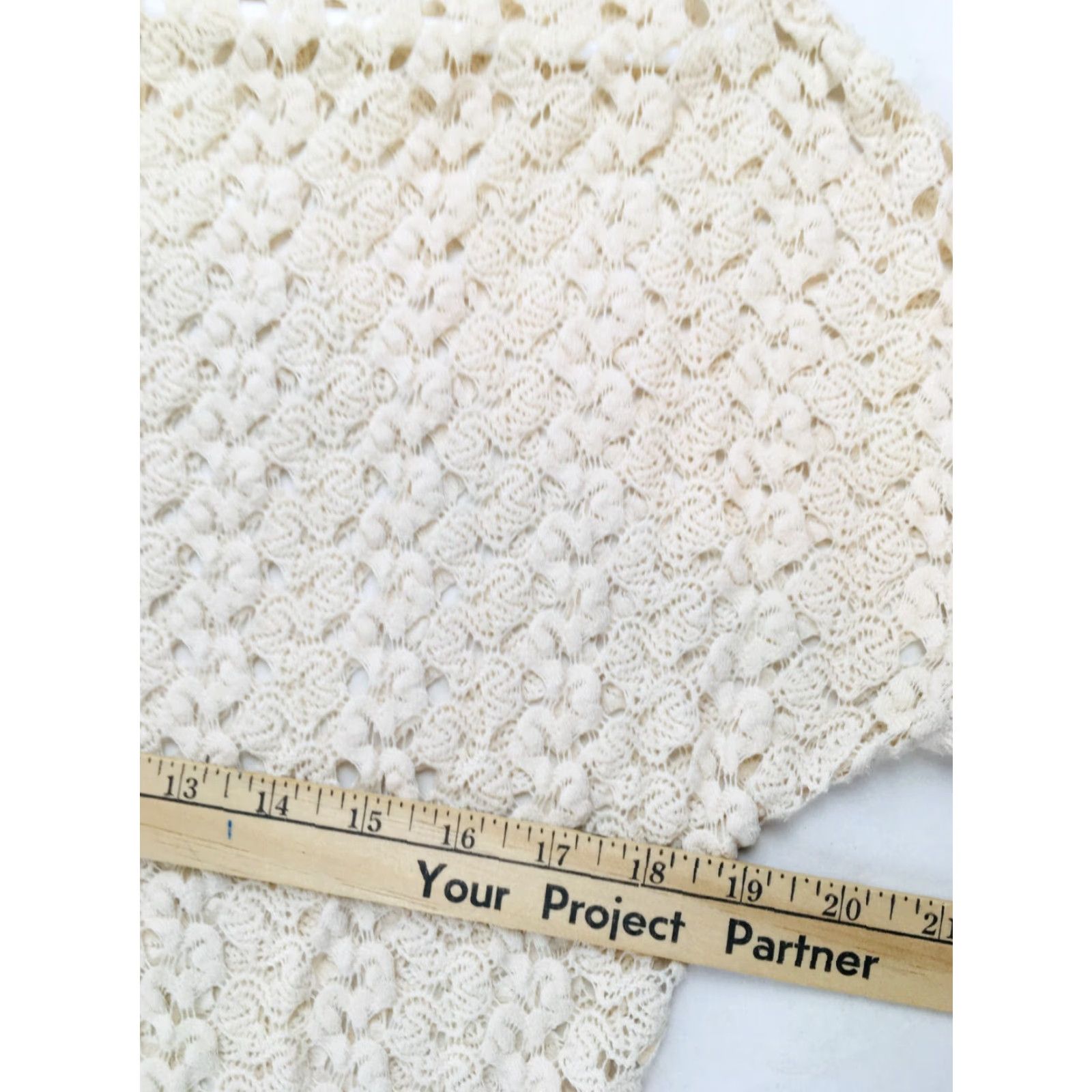 Vintage Staring at Stars Shirt Women XS Ivory Round Neck Short Sleeve Crochet Vintage: No Size XS / US 0-2 / IT 36-38 - 7 Thumbnail