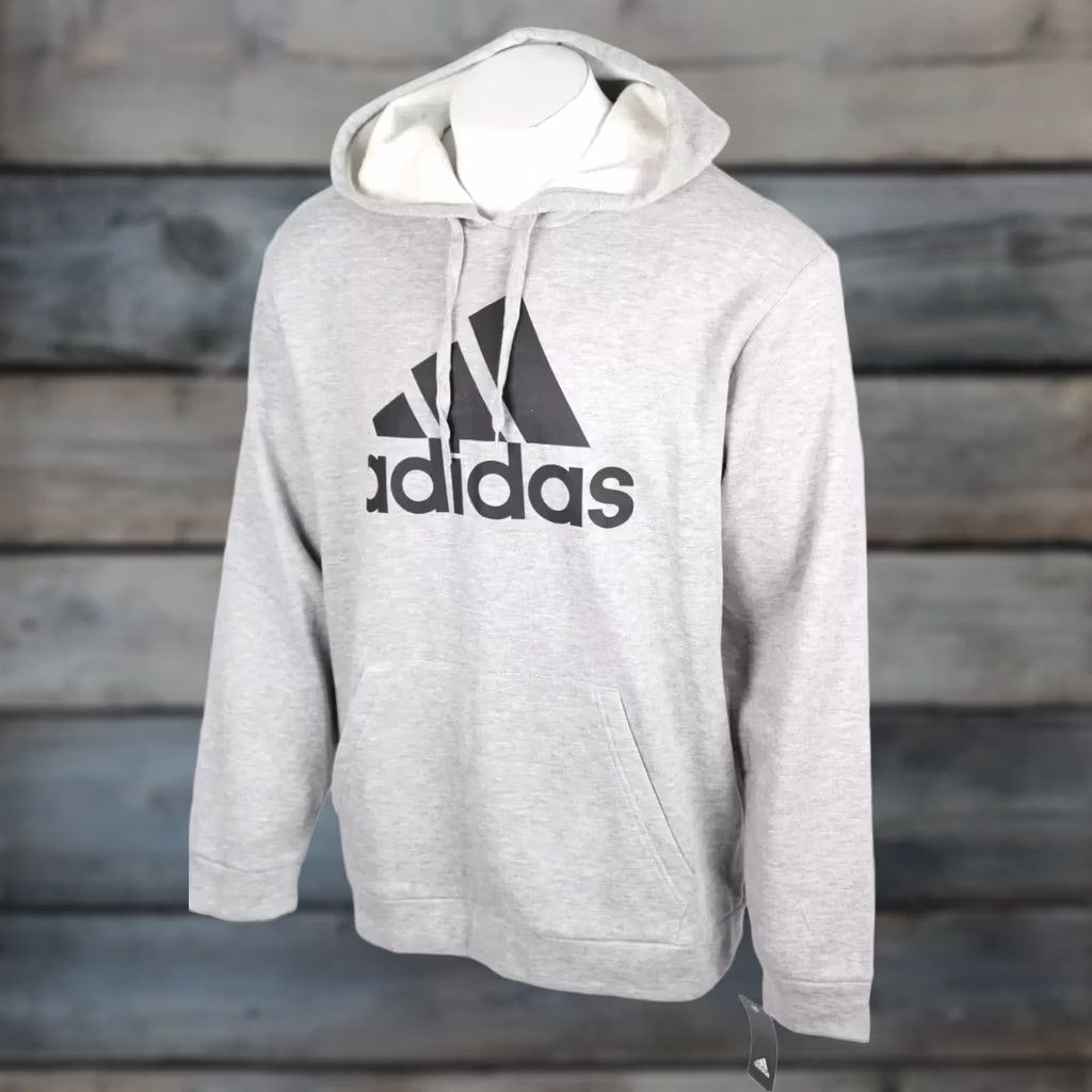 Adidas Adidas Golf Men's Hoodie Fleece Sweatshirt Big Logo M Medium Gray White ADVR080 Size US M / EU 48-50 / 2 - 1 Thumbnail