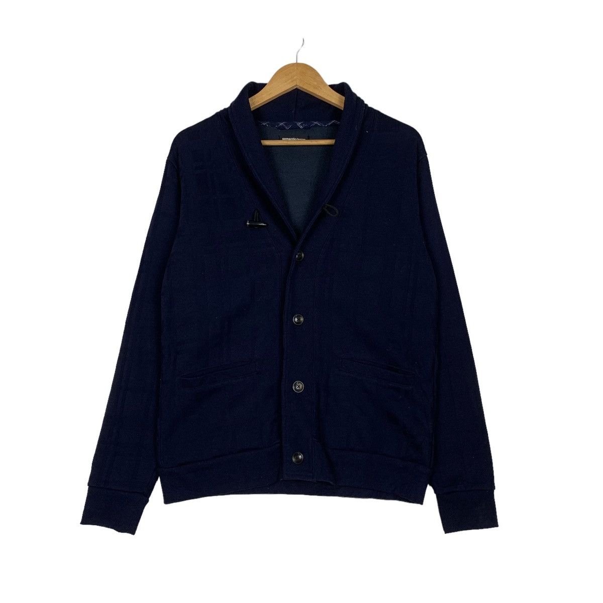 semanticdesign SEMANTIC DESIGN Navy Blue Casual Jacket #0968-C43 Size US M / EU 48-50 / 2 - 1 Thumbnail